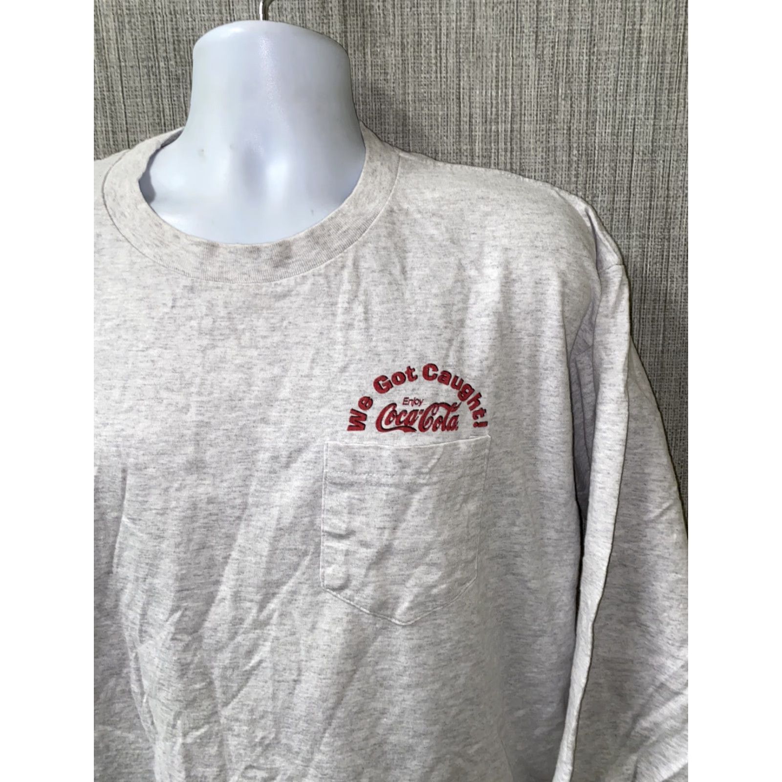 Vintage VINTAGE Murina T-Shirt Mens XL Long Sleeve Light Gray Coca Cola USA Made Regular Size XL Size US XL / EU 56 / 4 - 3 Thumbnail
