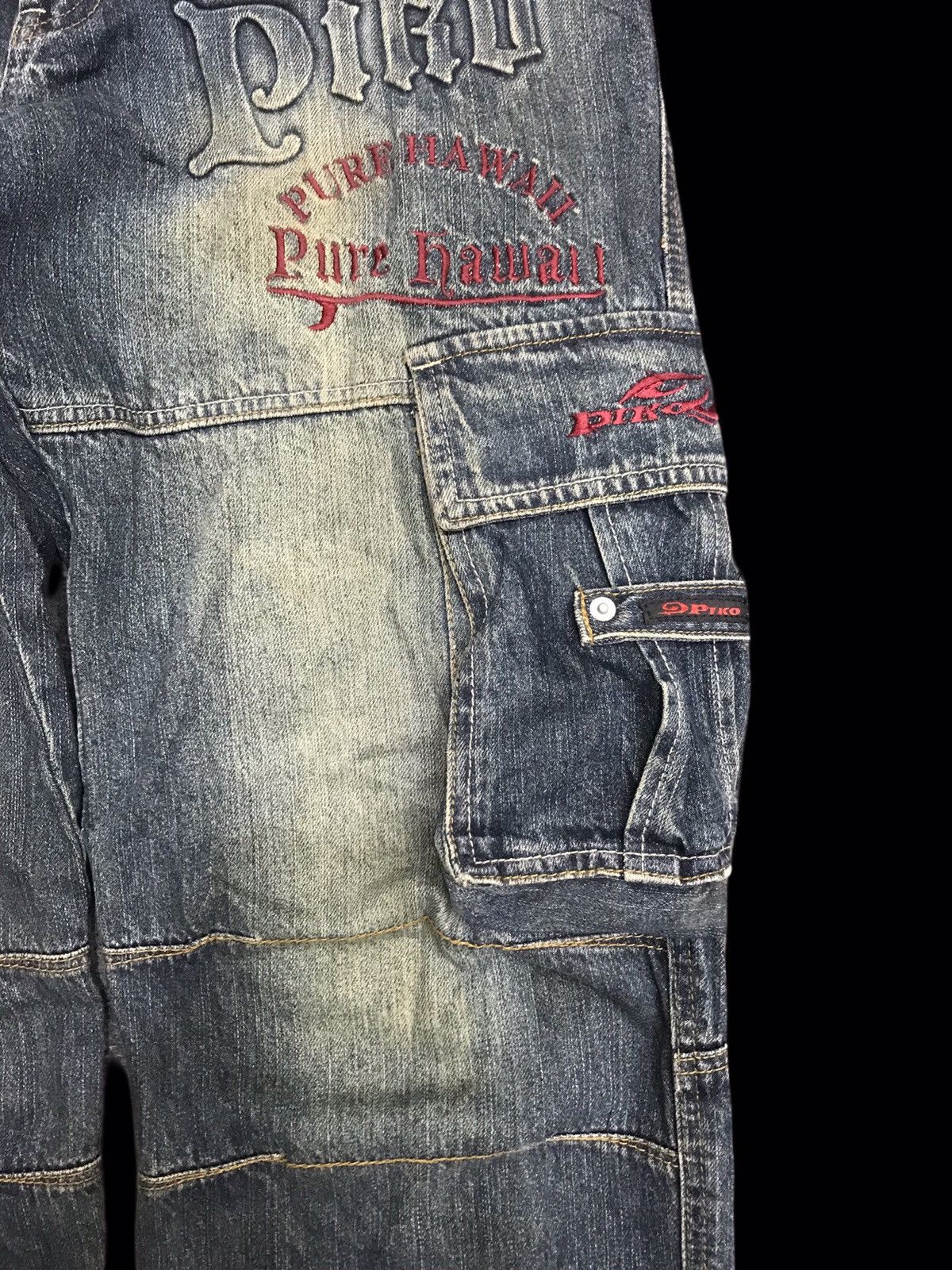 Vintage 💥BAGGY💥VINTAGE PIKO SURF CARGO DENIM F348 Size US 30 / EU 46 - 4 Thumbnail