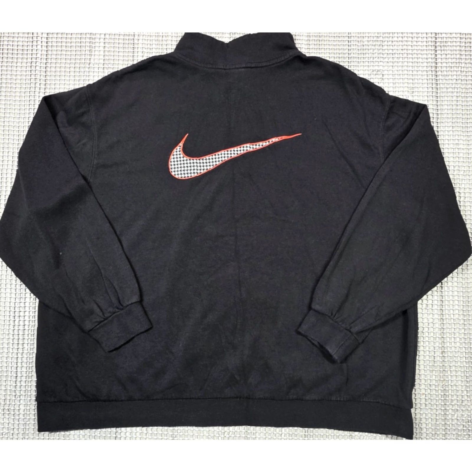 Nike Nike 1/4 Zip Pullover Sweatshirt Men Big 1X Black Swoosh Houndstooth Trim Shirt with Zipper Logo Embroidered College Golf Sportswear Pullover Size US XL / EU 56 / 4 - 6 Thumbnail