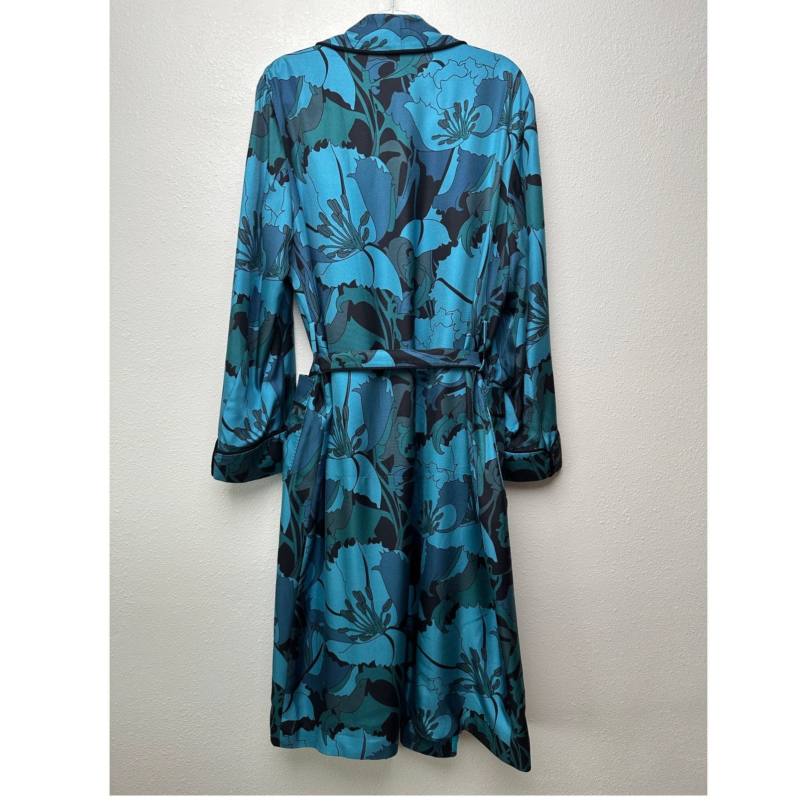 Tom Ford Tom Ford Floral Silk Twill Robe Blue/Teal Men M Tassel Belt Size US M / EU 48-50 / 2 - 10 Thumbnail