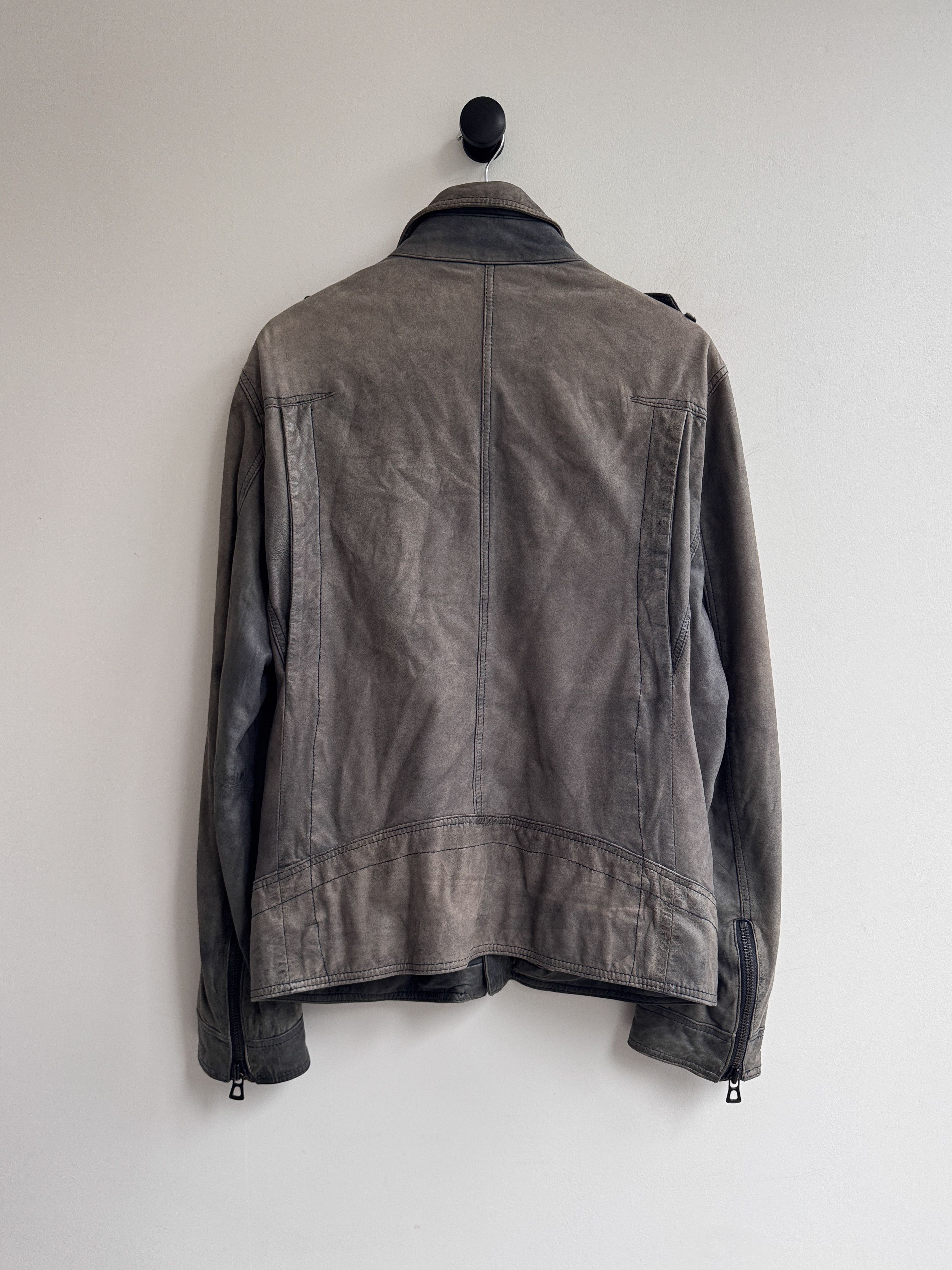 Hugo Boss Hugo Boss Gray Leather Jacket Size US L / EU 52-54 / 3 - 2 Thumbnail