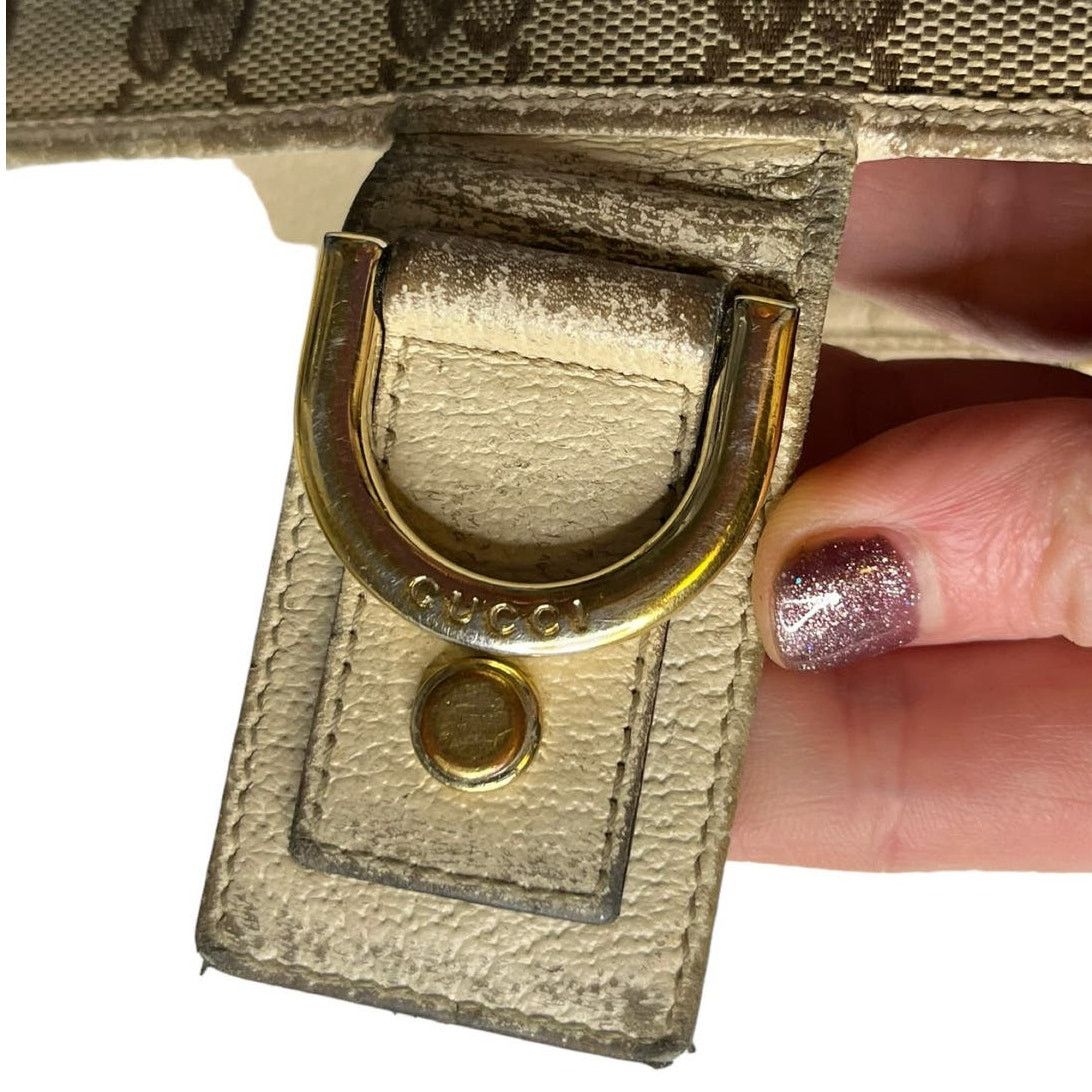 Gucci Gucci D Ring GG Canvas leather Continental Wallet Cream Size ONE SIZE - 5 Thumbnail