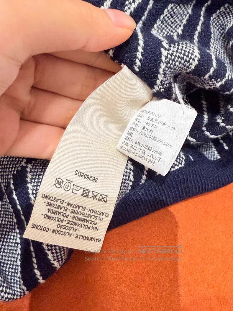 Hermes Hermes Dark Blue Crewneck Cashmere Sweatshirt Size XS / US 0-2 / IT 36-38 - 4 Thumbnail