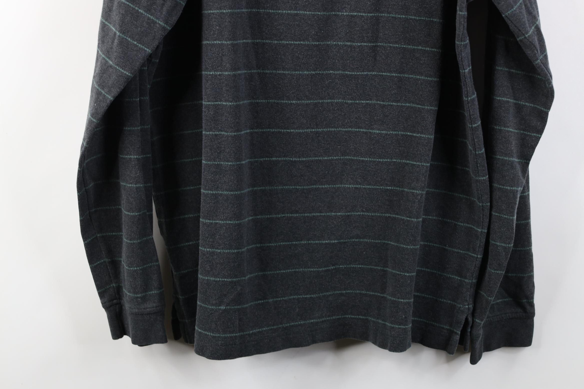 Lands' End Vintage Lands End Striped Heavyweight Long Sleeve Polo Shirt Size US L / EU 52-54 / 3 - 11 Thumbnail