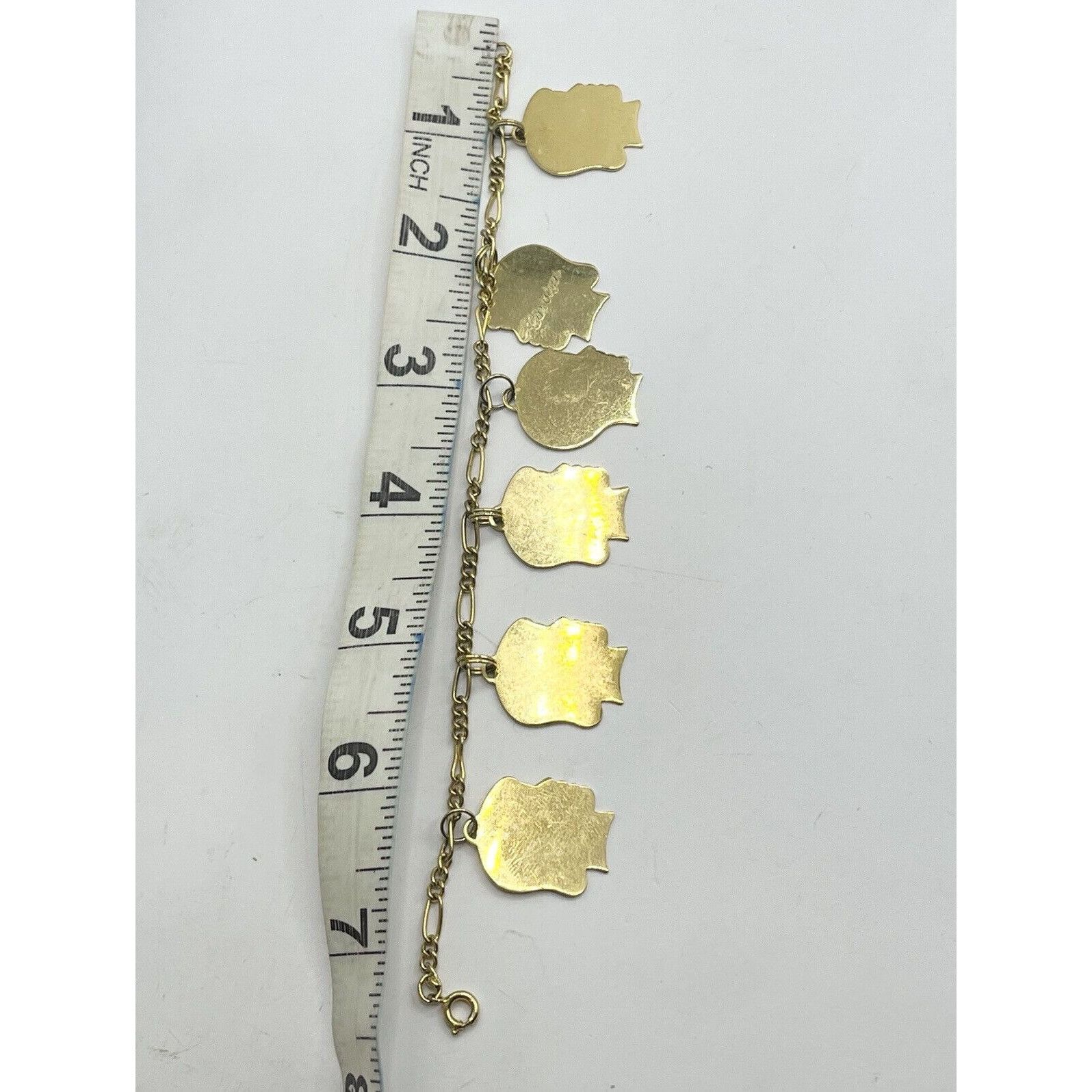 Vintage Vintage Family Children Names Gold Tone Charm Bracelet Size ONE SIZE - 6 Thumbnail