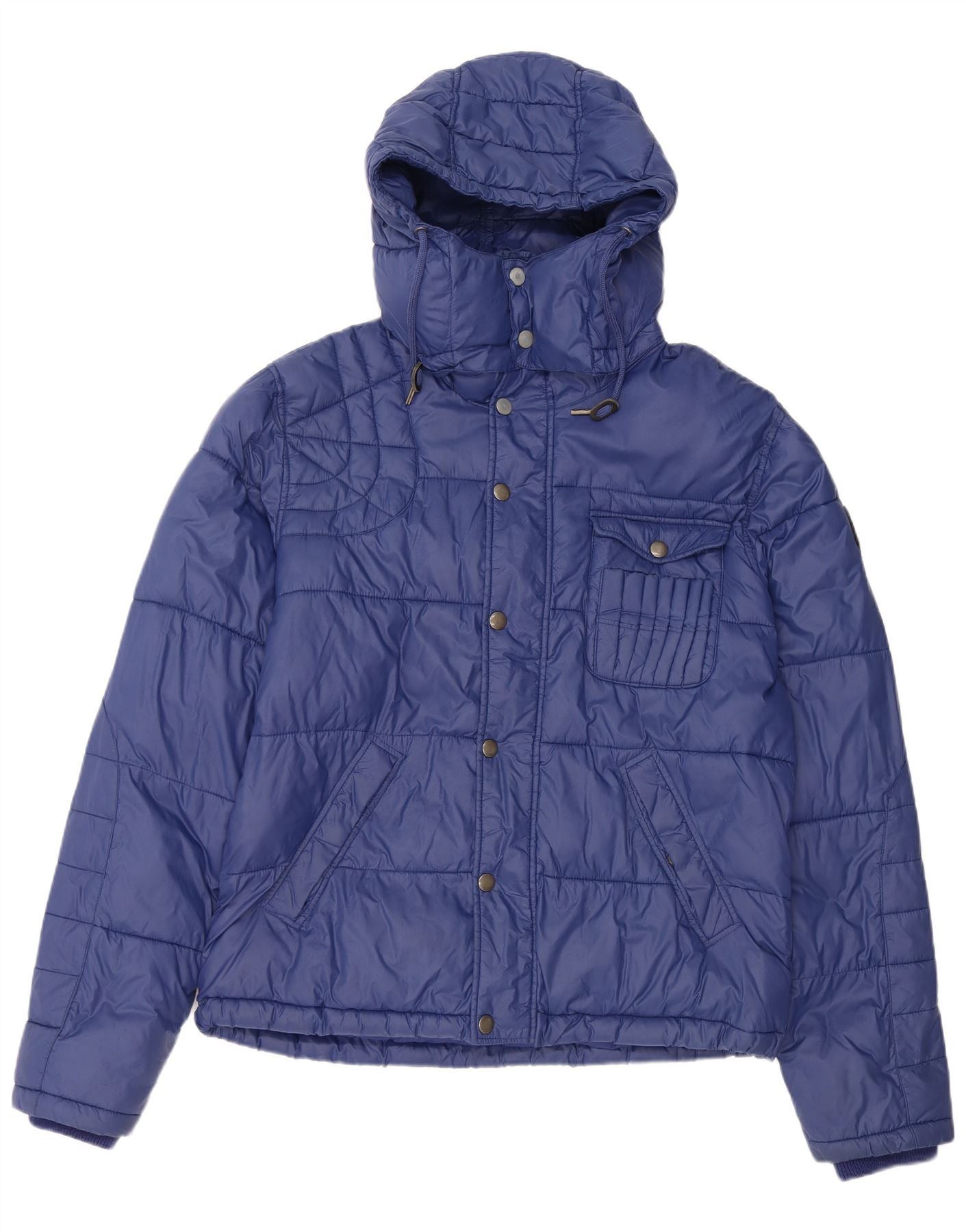 Diesel Mens Hooded Padded Jacket UK 44 2XL Blue Nylon Size US XL / EU 56 / 4 - 1 Thumbnail
