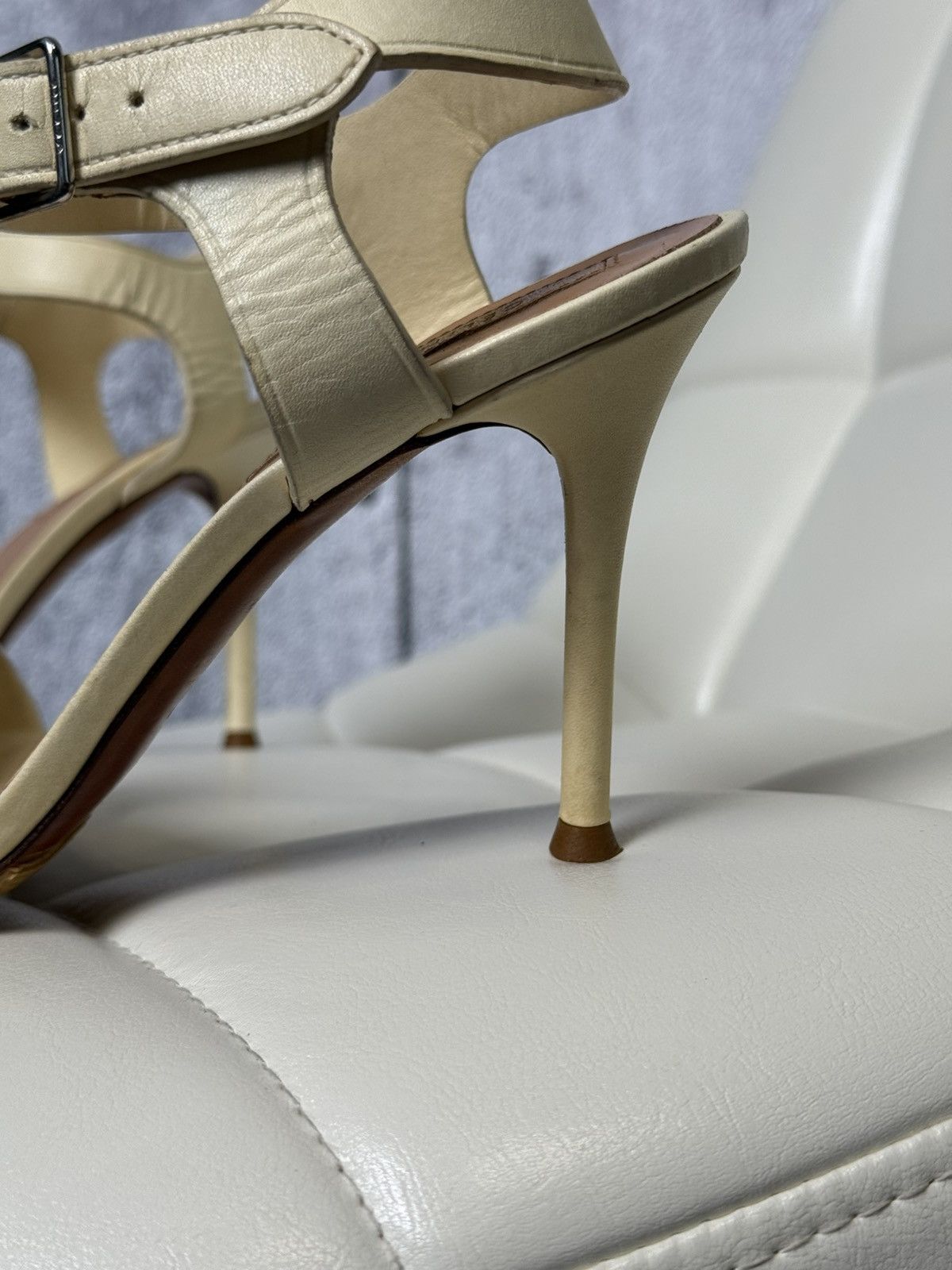 Celine Celine Leather Chain Sandals Stiletto Heels Ankle Strap Size US 7.5 / IT 37.5 - 8 Thumbnail