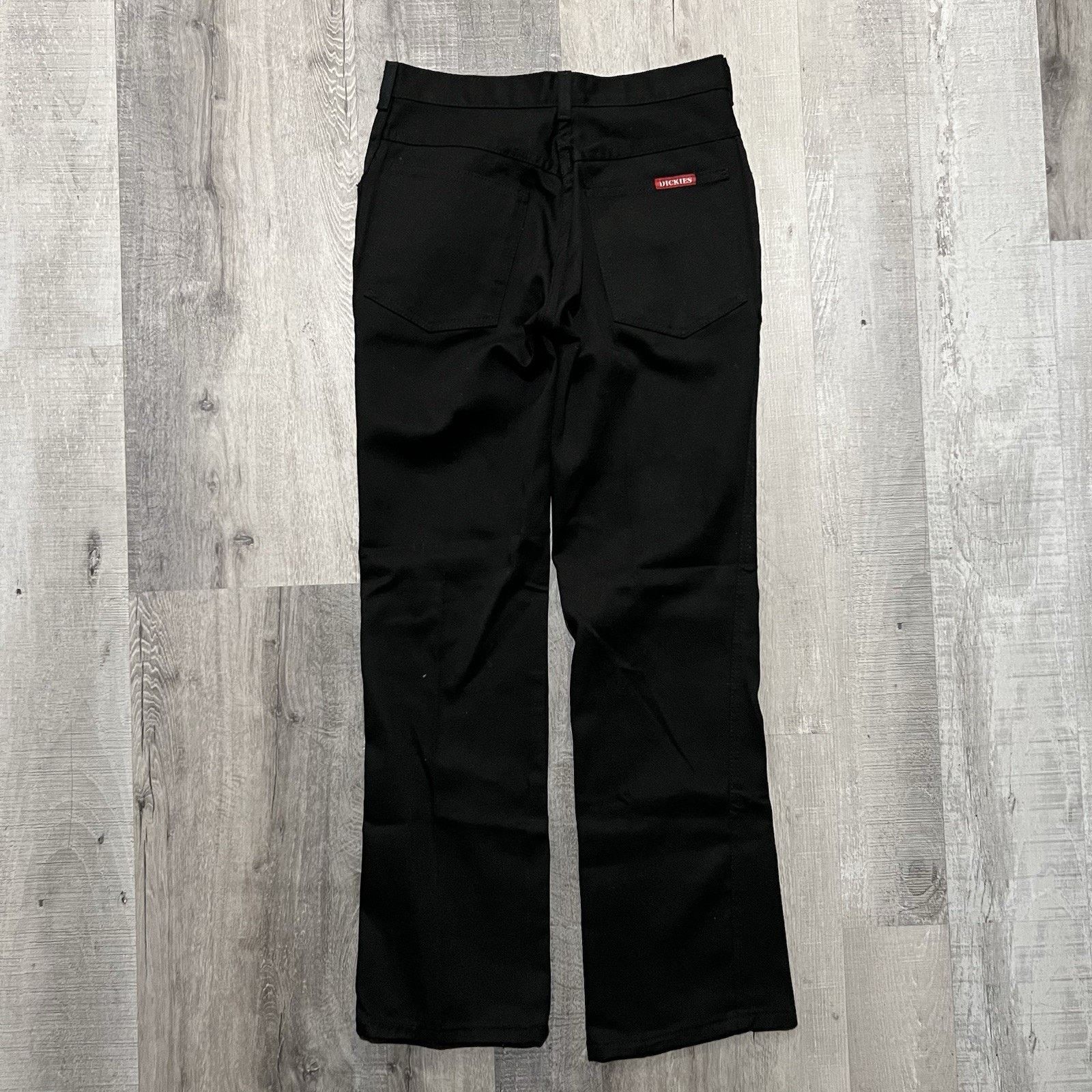 Dickies VTG 70s/80s Dickies Poly Twill Pants Black Flared Bootcut 28 Size US 29 - 2 Thumbnail