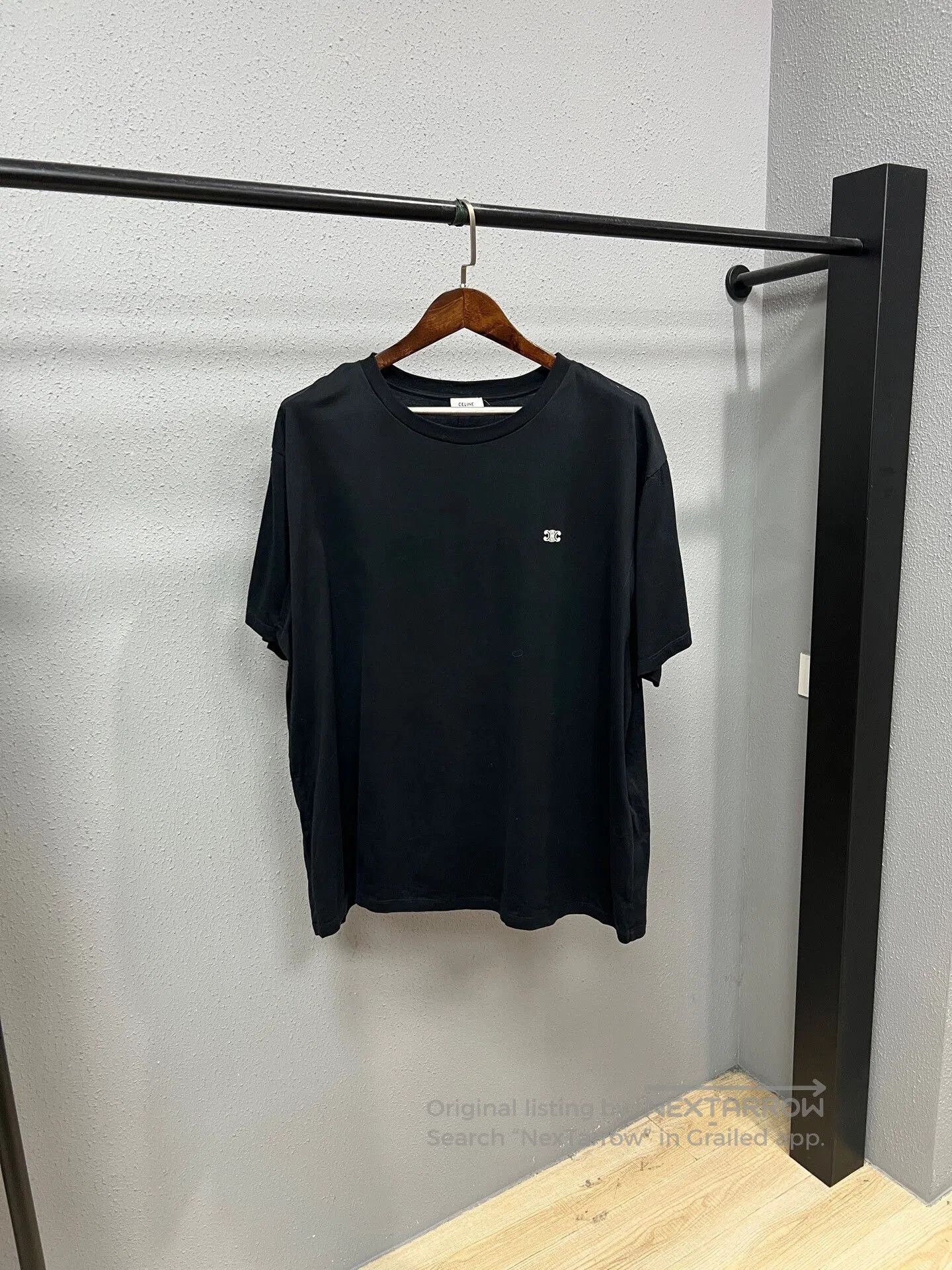 Celine celine black small logo short sleeve top. Size XXL / US 16-18 / IT 52-54 - 1 Thumbnail