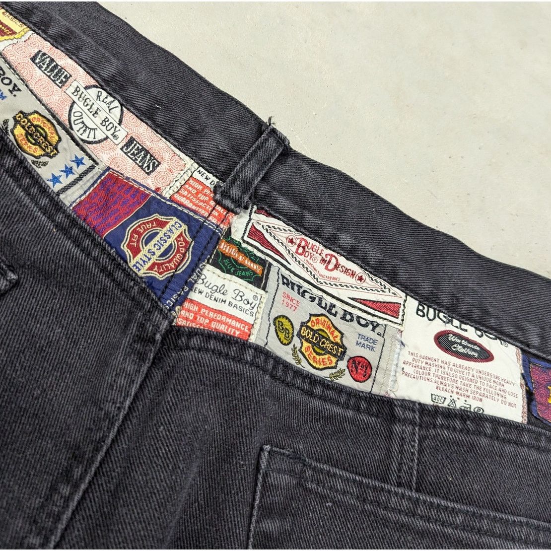 Bugle Boy × Vintage Vintage Bugle Boy Back patches black denim jeans Size US 36 / EU 52 - 2 Thumbnail
