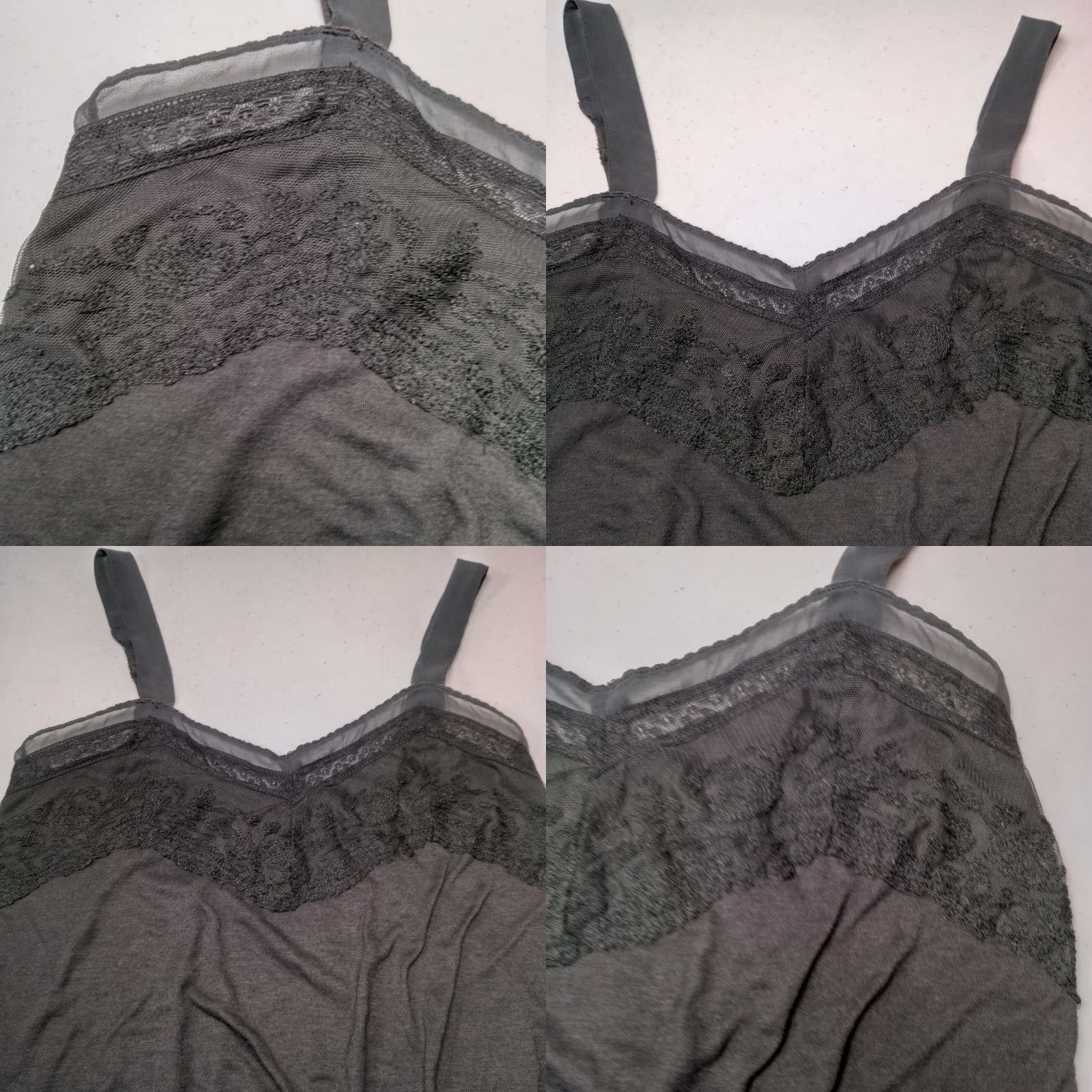 American Eagle Outfitters VINTAGE American Eagle Outfitters Tank Top Women S Camisole Lace Top V-Neck Pullover Elastic Waist Gray Sleeveless Casual Size S / US 4 / IT 40 - 8 Thumbnail