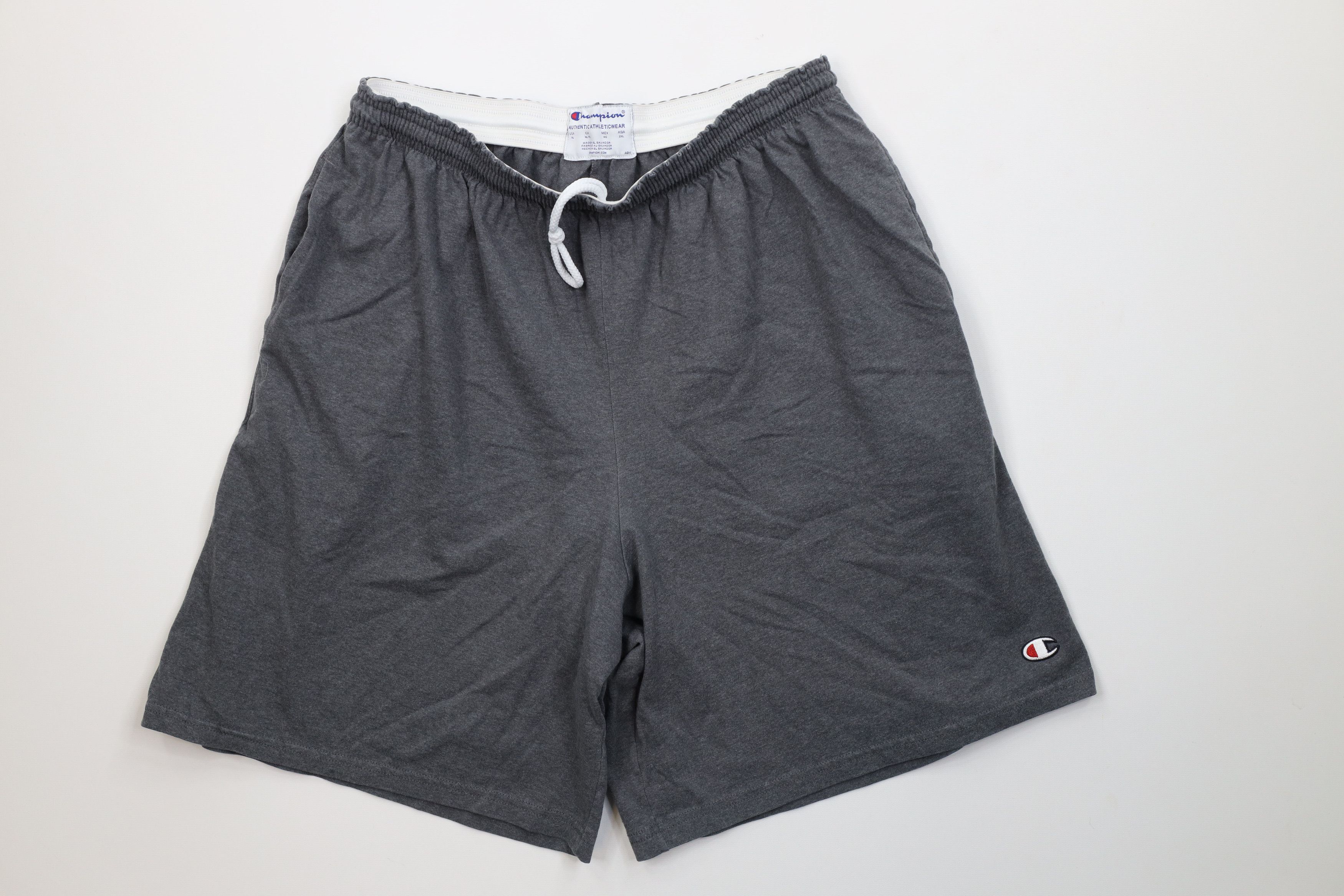 Champion Vintage Y2K Champion Logo Above Knee Shorts Heather Gray Size US 36 / EU 52 - 1 Thumbnail