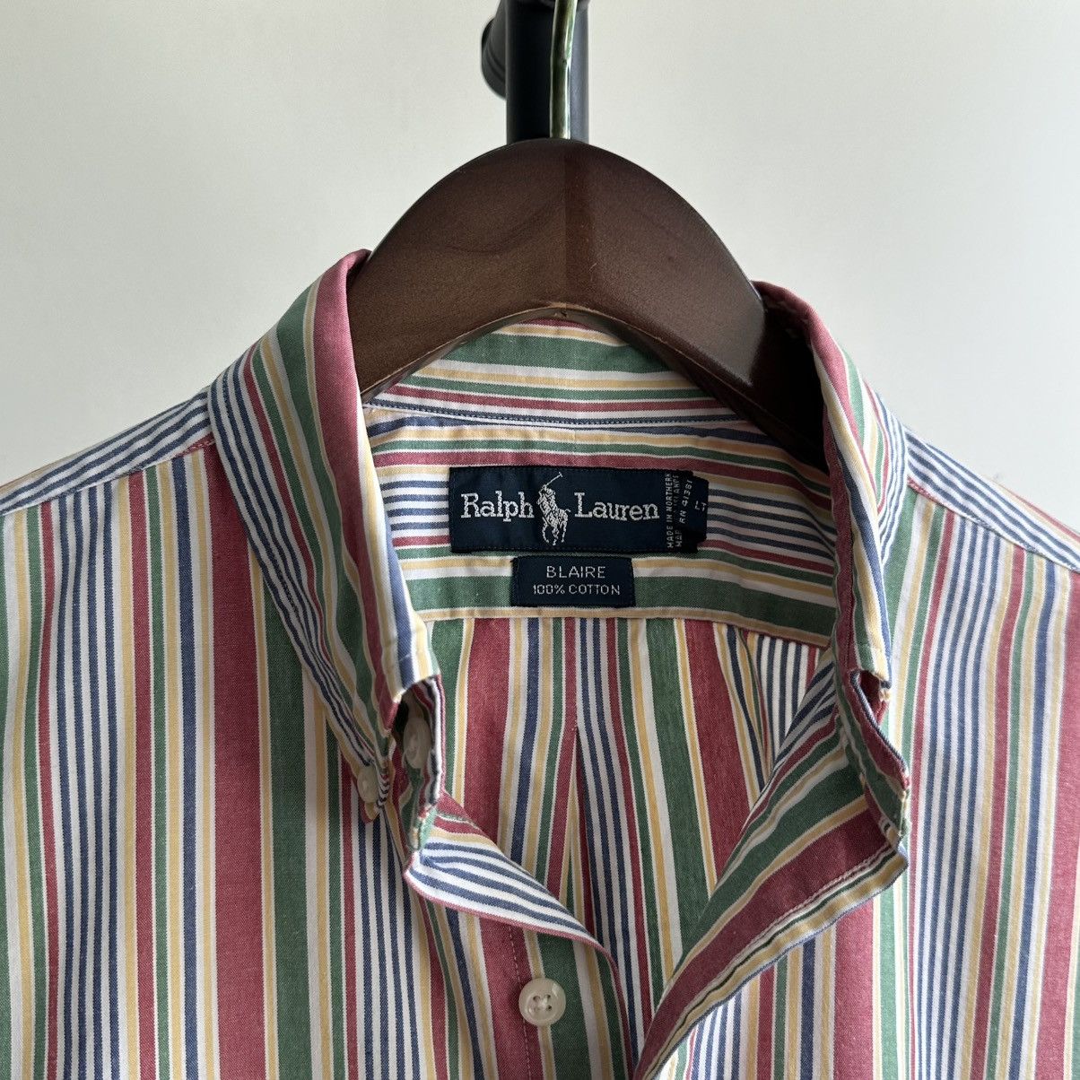 Polo Ralph Lauren × Vintage Vintage 90s Polo Ralph Lauren Striped Short Sleeve Shirt Size US M / EU 48-50 / 2 - 3 Thumbnail