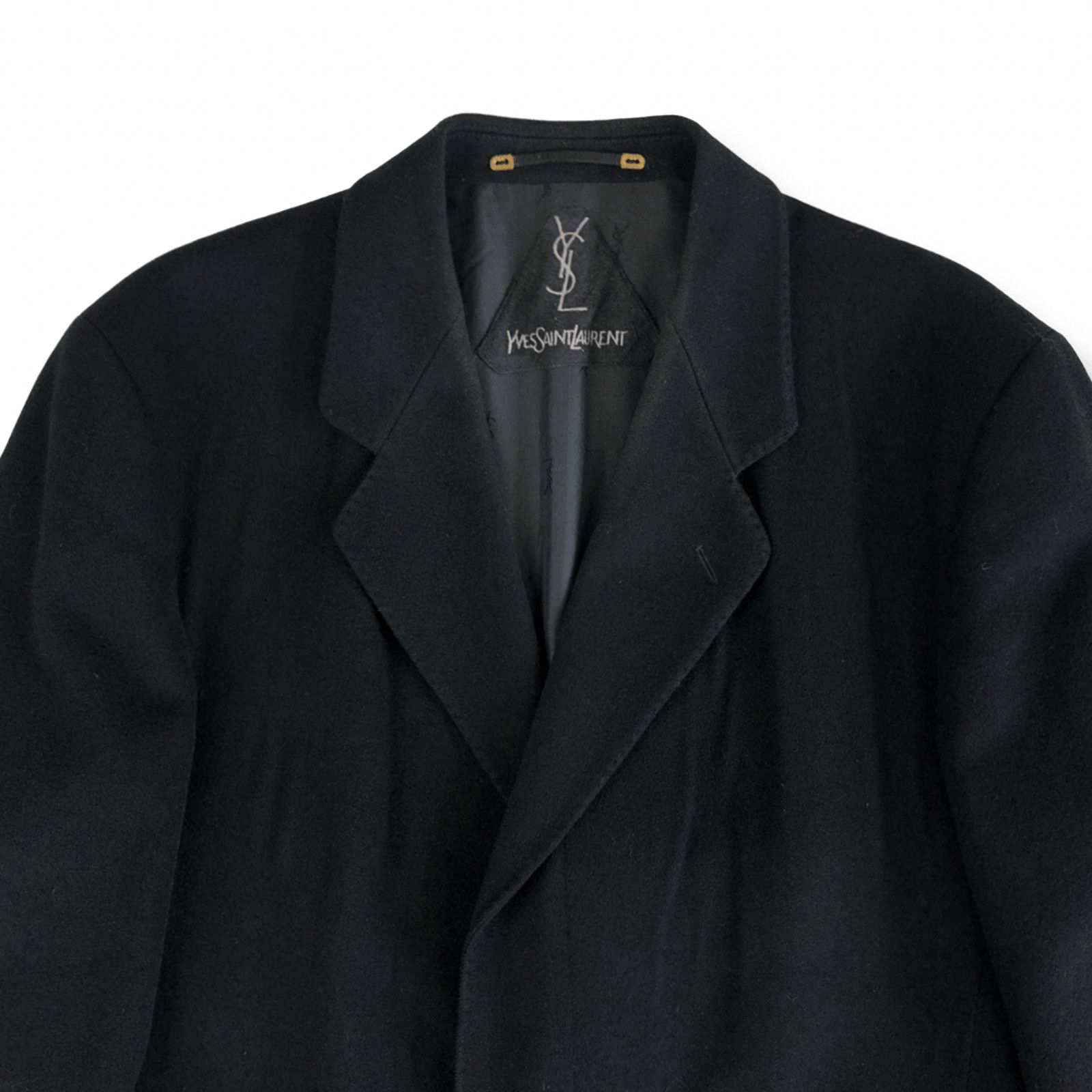Yves Saint Laurent YSL Coat Сashmere Wool Dark Navy/ Black Size US L / EU 52-54 / 3 - 5 Thumbnail