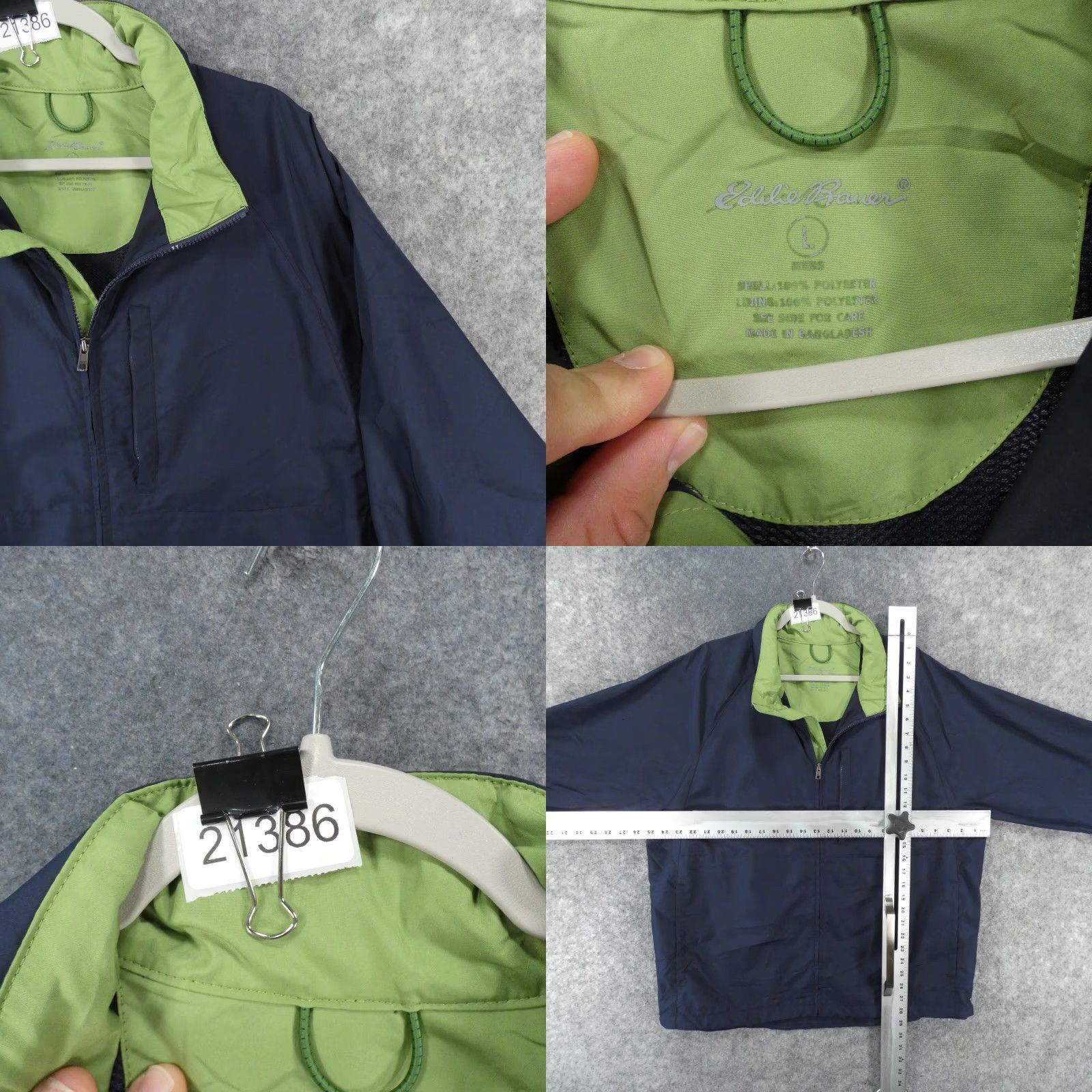 Eddie Bauer Eddie Bauer Windbreaker Jacket Mens Large Navy Lined Full Zip Size US L / EU 52-54 / 3 - 8 Thumbnail
