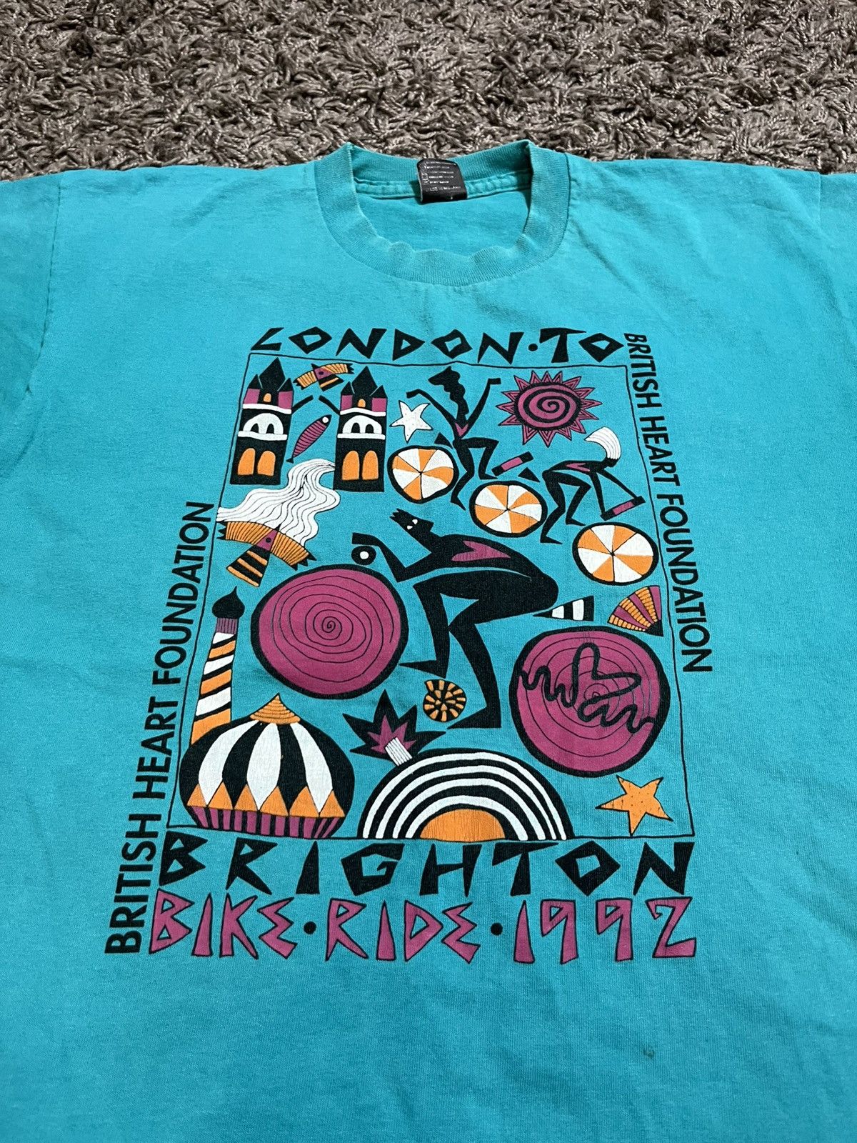 Band Tees SCREEN STARS 1992 BRIGHTON RIDE BIKE VINTAGE COTTON T-SHIRT Size US L / EU 52-54 / 3 - 2 Thumbnail