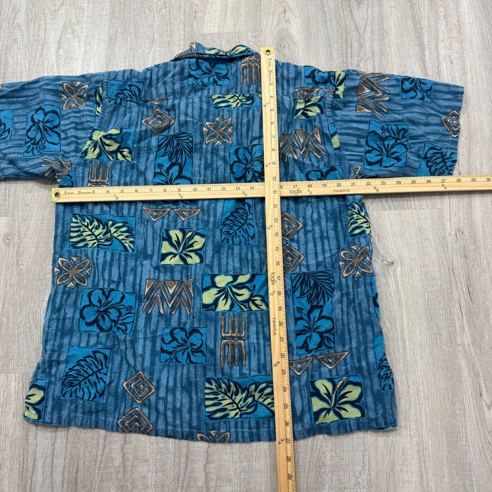 Vintage Go Barefoot Hawaiian Shirt Men's Small Blue Floral Aloha Size US S / EU 44-46 / 1 - 7 Thumbnail