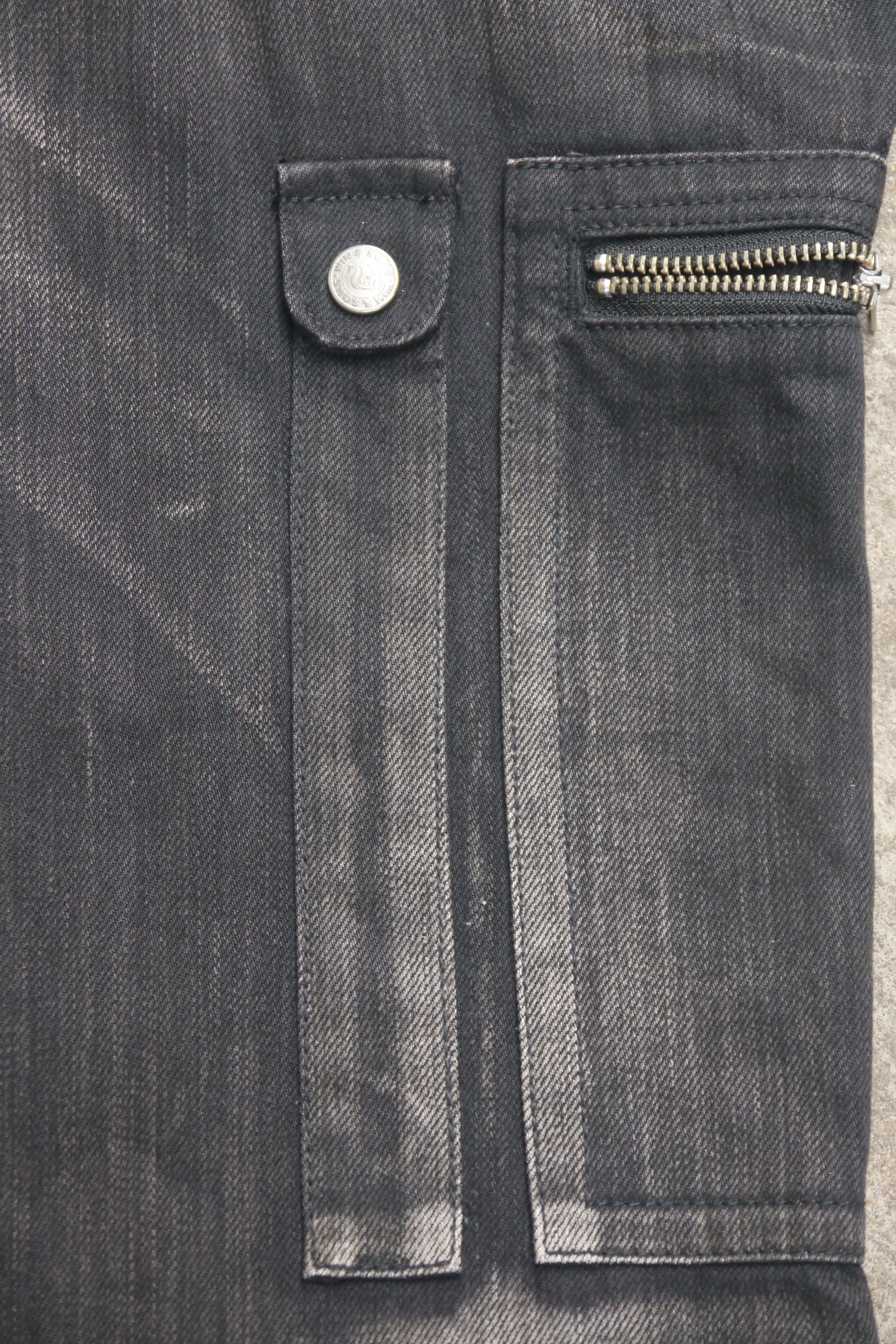 Japanese Brand (P300) DELAY by Win & Sons Black Washed Denim Jumpsuit Sz 2 Size US 34 / EU 50 - 15 Thumbnail