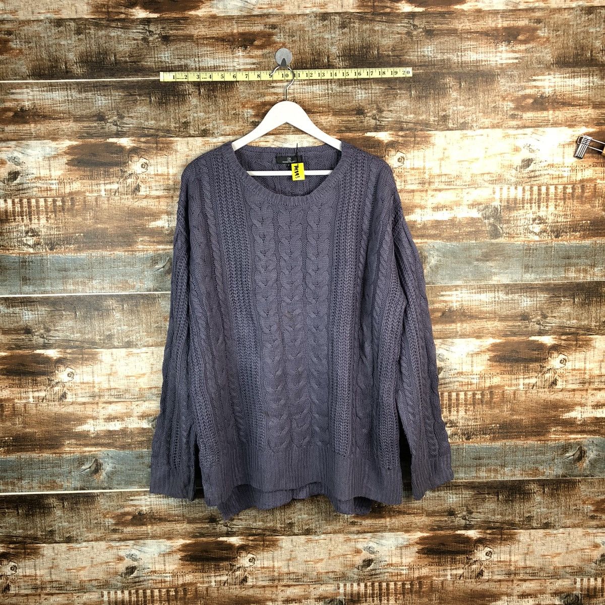Homespun Knitwear Mono Mart Purple faded cable Knitwear #A1843 Size US XL / EU 56 / 4 - 1 Thumbnail