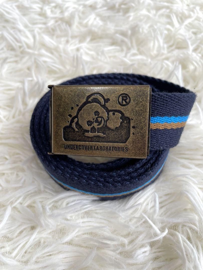 image of Undercover Teddy Bear Logo Belt in Blue, Men's