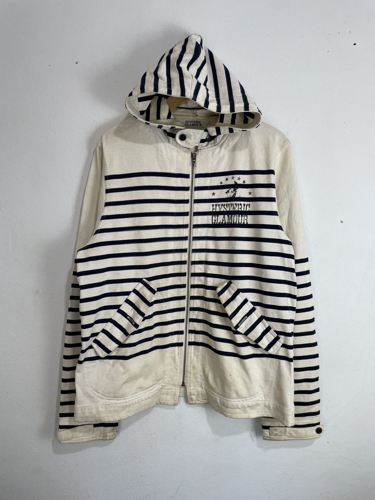 Hysteric Glamour Rare Hysteric Glamour Zip Hoodie Prisoner Striped Size US L / EU 52-54 / 3 - 1 Thumbnail