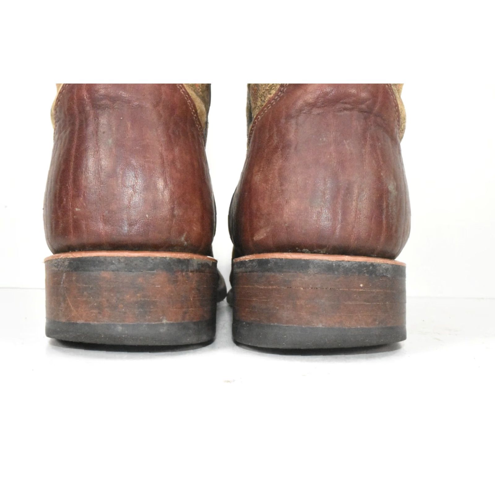 Roper Nocona Mens Sz 7.5 D Brown Tan Ostrich Sq Toe Leather Western Boots Shirt Mens Brown Ostrich Sq Toe Leather Western Boots Size US 8 / EU 41 - 5 Thumbnail