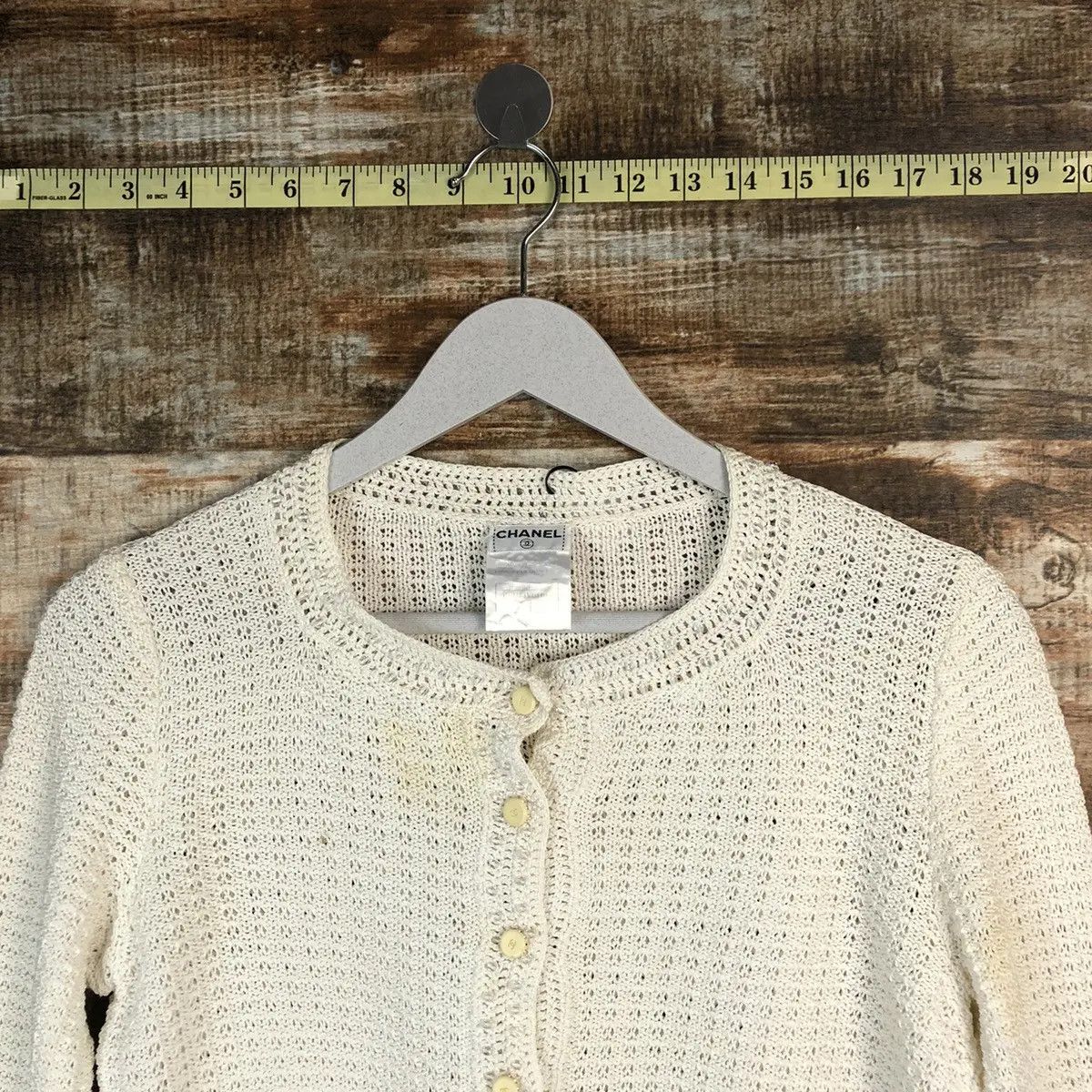 Chanel DL Chanel vintage crochet White Knitwear #A1717 Size XS / US 0-2 / IT 36-38 - 4 Thumbnail