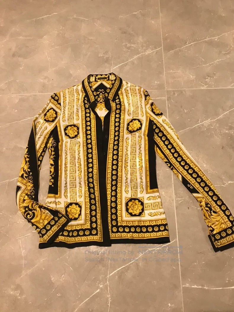 Versace Versace Court style mulberry silk shirt Size US XXS / EU 40 - 1 Thumbnail