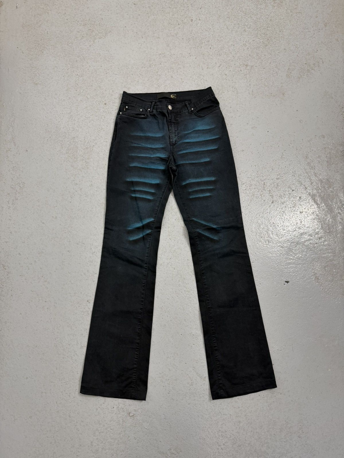 Just Cavalli Vintage Just Cavalli Blue Waves Flared Overprinted Jeans Size 28" / US 6 / IT 42 - 1 Thumbnail