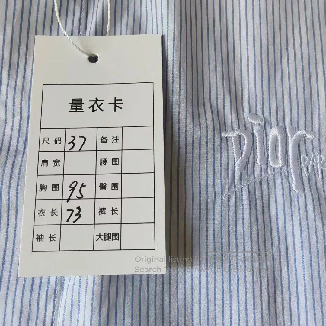 Dior Dior Blue White Stripe Logo Shirt. Size US S / EU 44-46 / 1 - 5 Thumbnail