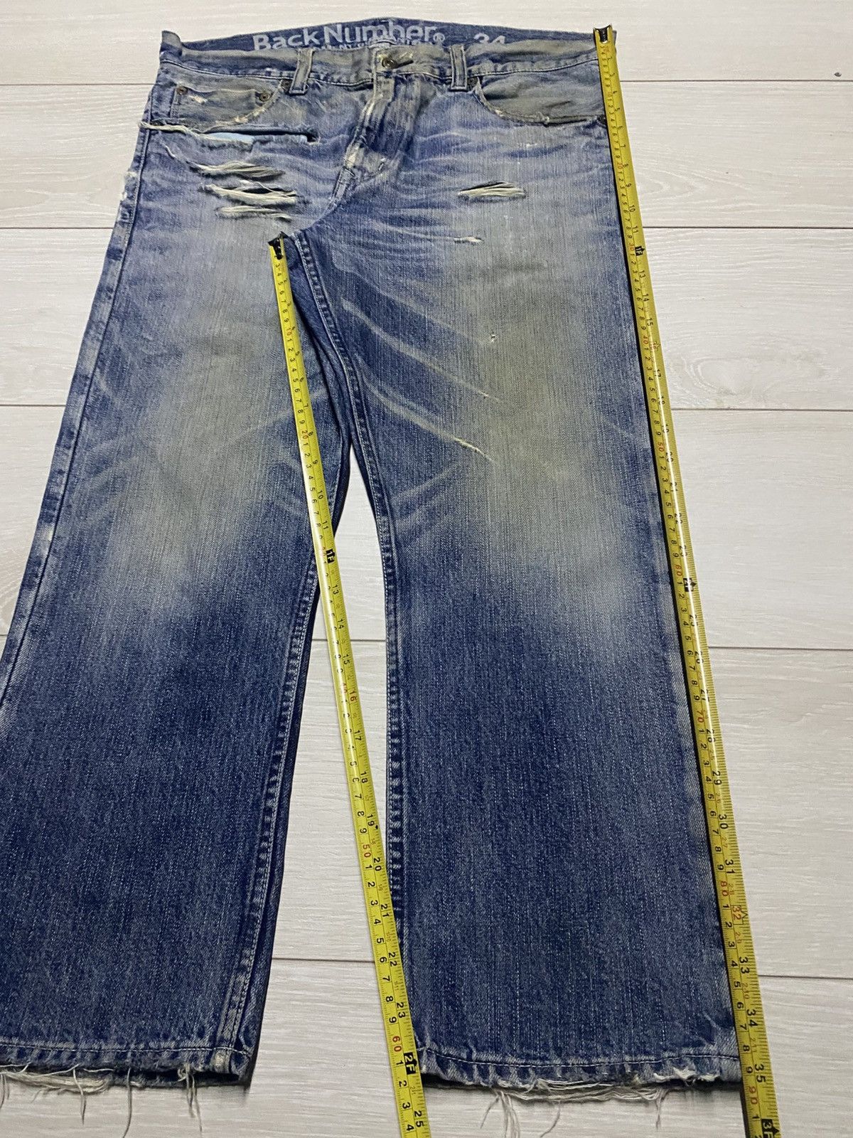 Vintage Vintage Japanese Brand Back Number Mud Wash Cropped jeans Size US 35 - 14 Thumbnail