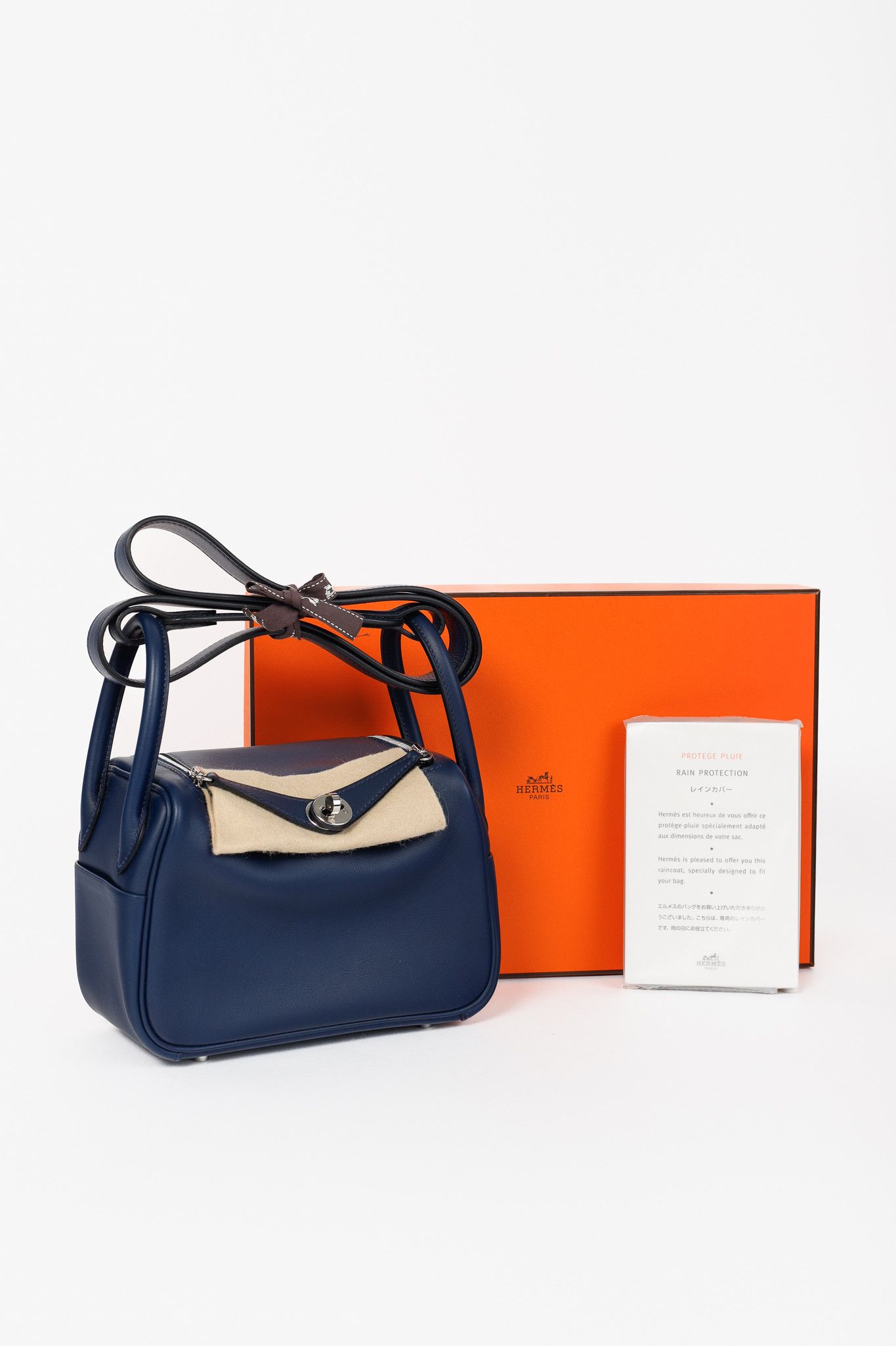 Hermes Hermes Lindy II Mini Verso Bleu Navy Swift Shoulder Bag Size ONE SIZE - 14 Thumbnail