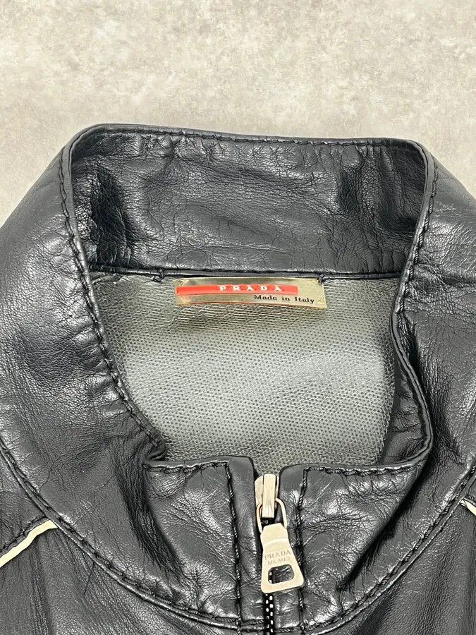 Prada 2000s Prada Black Leather Lips Biker Jacket Size US S / EU 44-46 / 1 - 11 Thumbnail