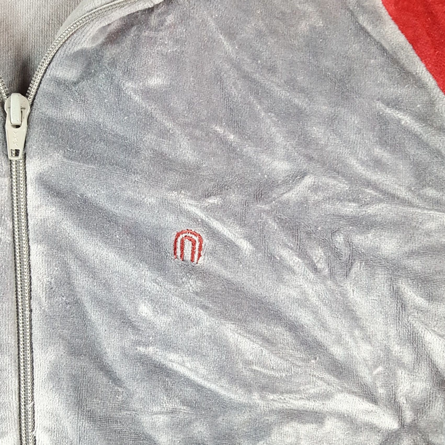 NICHOLAS VINTAGE Nicholas Velour Tracksuit Track Jacket Mens S Red 80s Windbreaker Zip Full Zip Embroidered Logo Pockets Athletic Retro Size US 29 - 3 Thumbnail