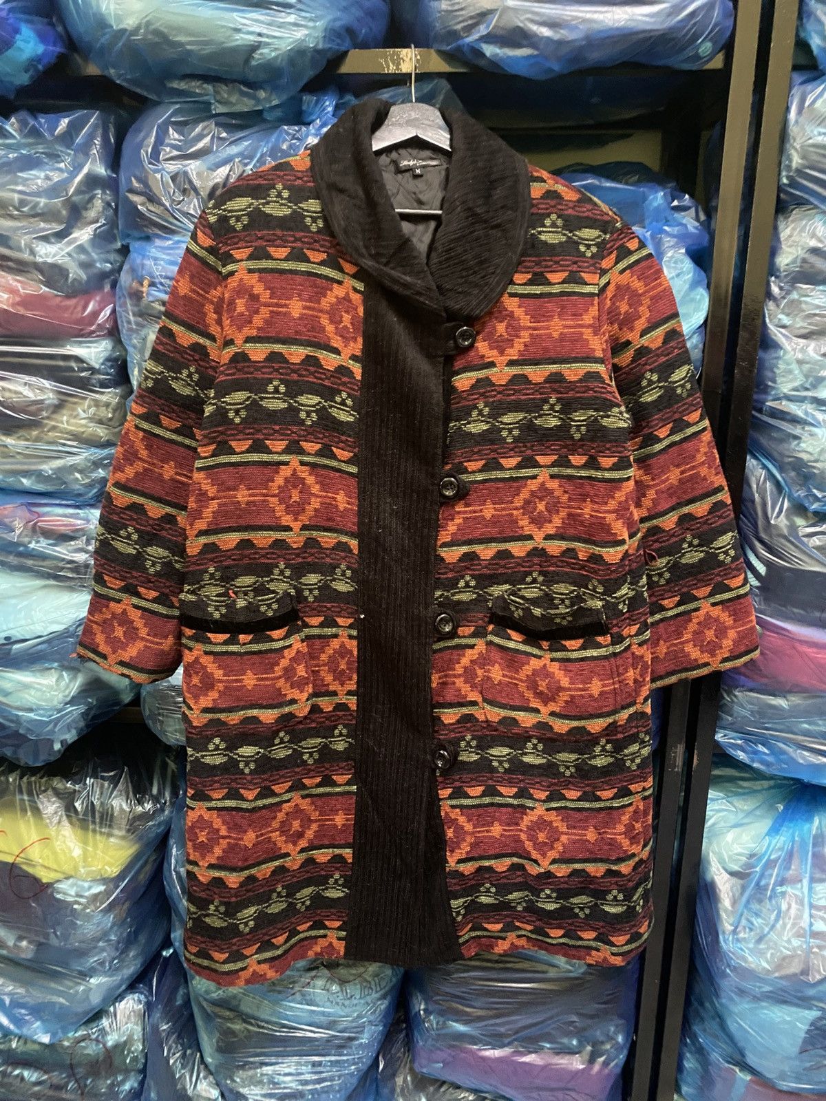 Vintage VINTAGE NAVAJO MOTIVE LONG COAT Size M / US 6-8 / IT 42-44 - 5 Thumbnail