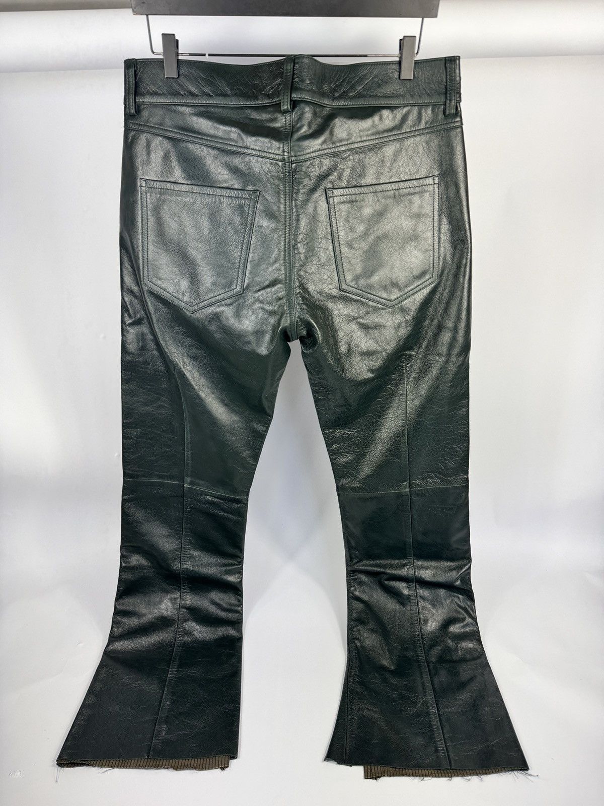 Enfants Riches Deprimes LONG NIGHT LEATHER PANTS DEEP GREEN Size US 34 / EU 50 - 2 Thumbnail