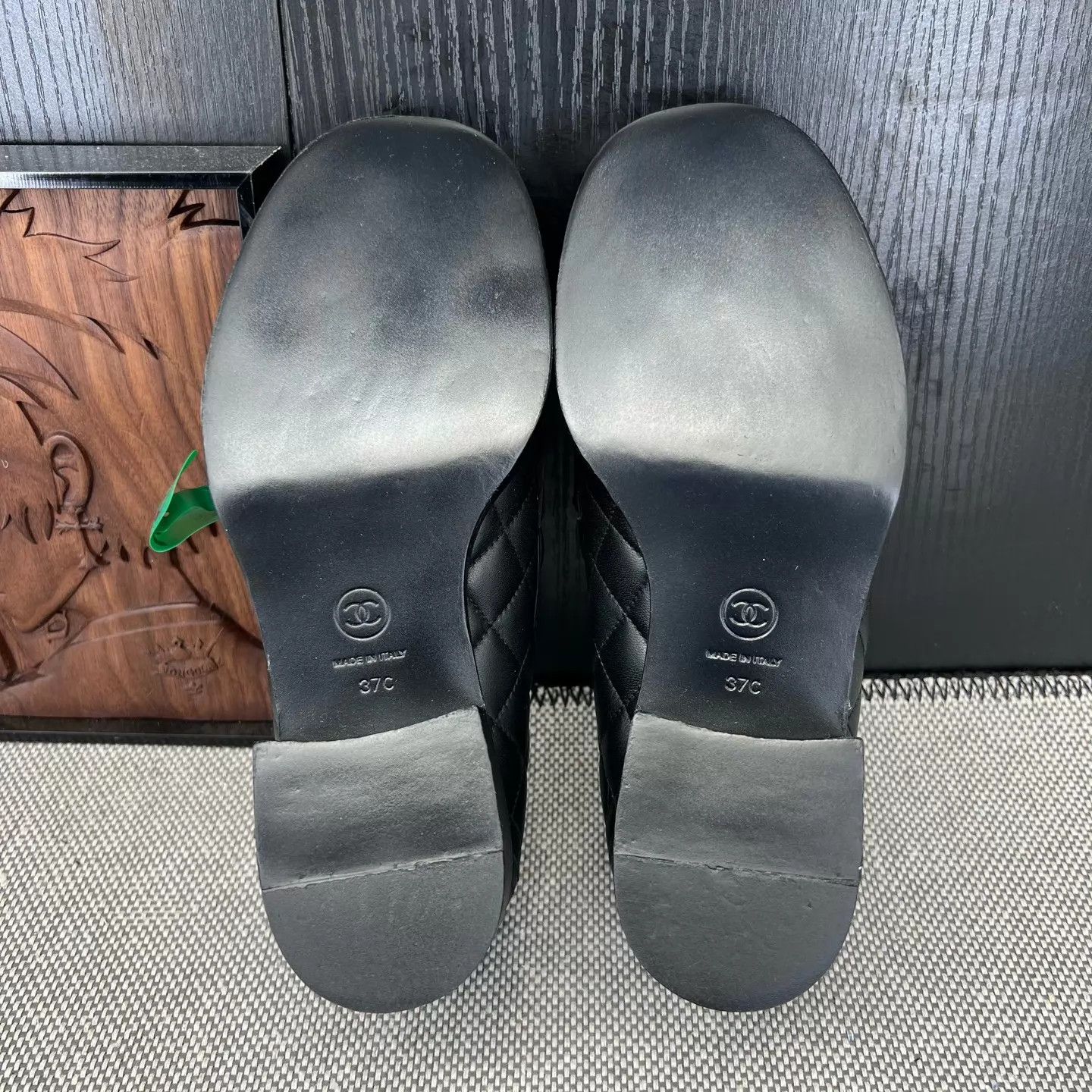 Chanel Chanel Lambskin Black & Gold 37 Near New Worn Indoors Size US 6.5 / IT 36.5 - 7 Thumbnail