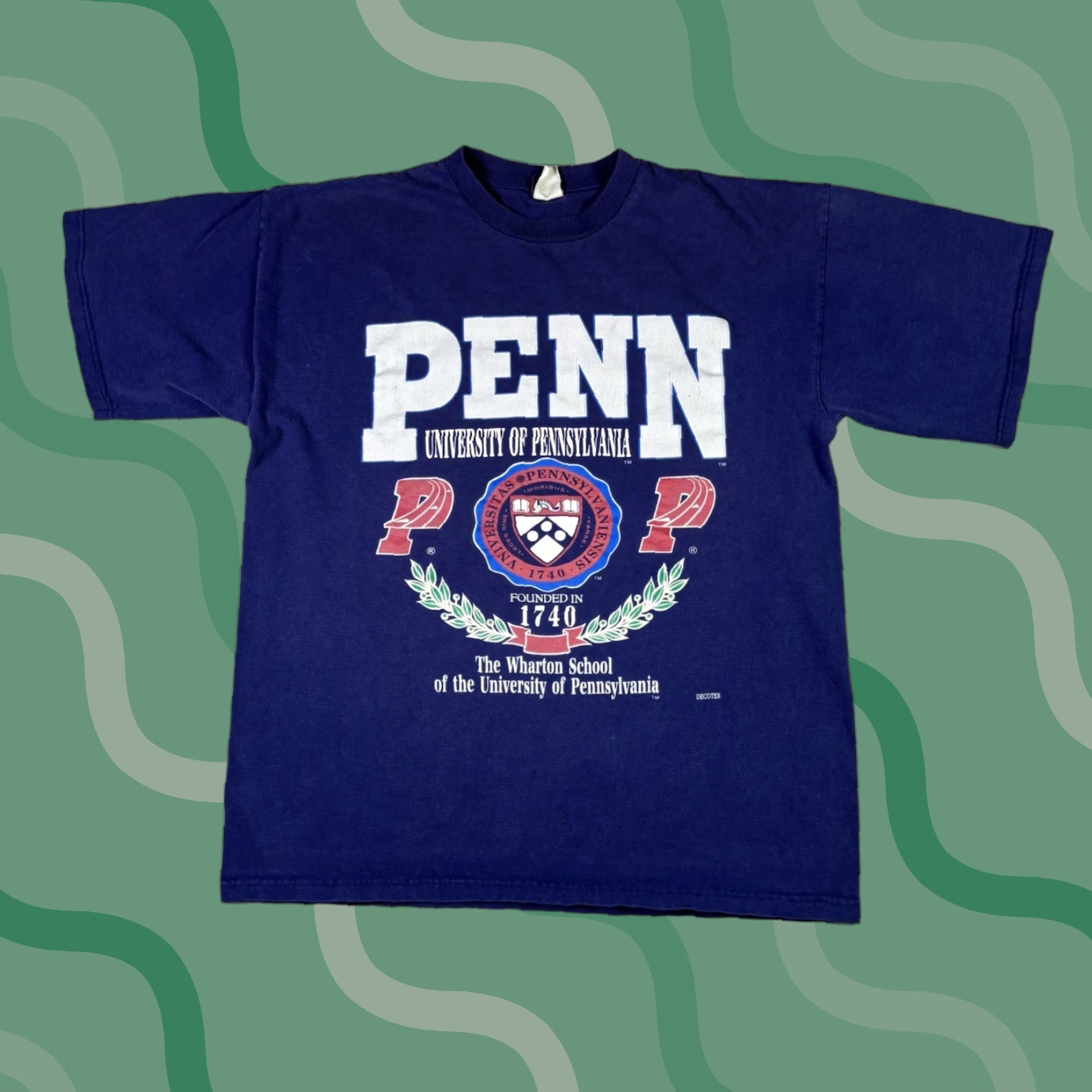 Penn VINTAGE Penn University Of Penn T Shirt Logo Spellout Navy Blue XL College Men Crew Neck Short Sleeve Graphic Print Size US XL / EU 56 / 4 - 1 Thumbnail