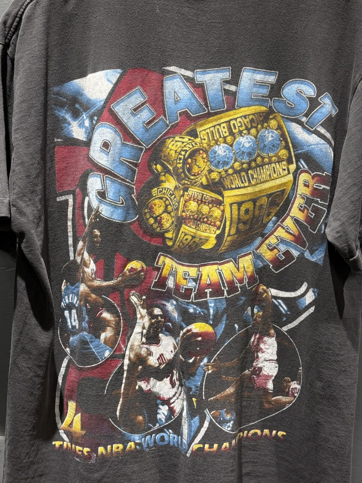 Rap Tees 1996 Chicago Bulls Greatest team ever shirt XL 72 wins Size US XL / EU 56 / 4 - 6 Thumbnail
