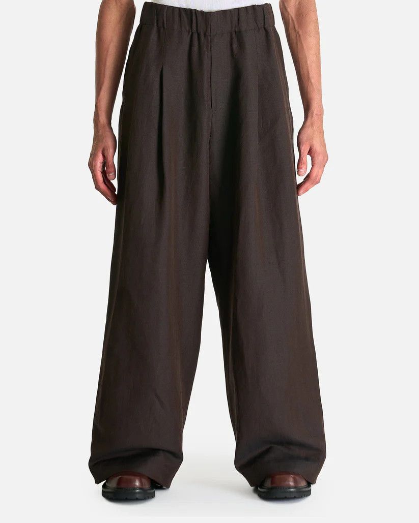 Dries Van Noten o1s1v1r1oon0825 Pilan Pants in Dark Brown Size US 34 / EU 50 - 1 Thumbnail