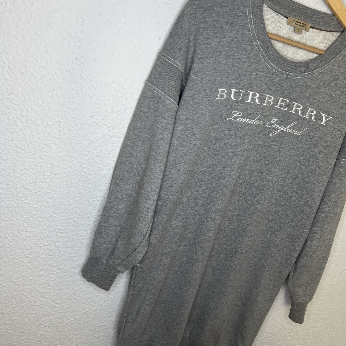 Burberry × Designer Burberry Long Sweatshirt Dress Grey Big Spellout Logo Size S / US 4 / IT 40 - 4 Thumbnail