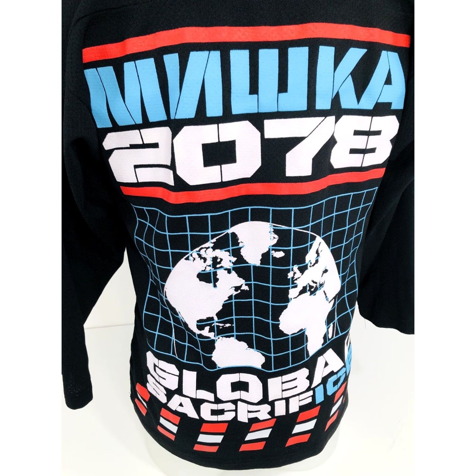 Vintage Mishka Jersey Shirt Mens Black Skull Death Global Sacrifice MNWKA 2078 SM. S Size US S / EU 44-46 / 1 - 7 Thumbnail