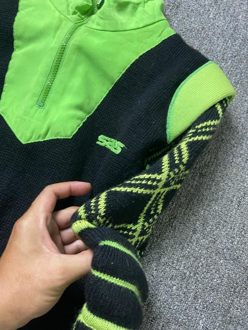 Japanese Brand SAMAS Half Zip Knit Padded Ski Sweater Jacket (196) Size US XXS / EU 40 - 7 Thumbnail