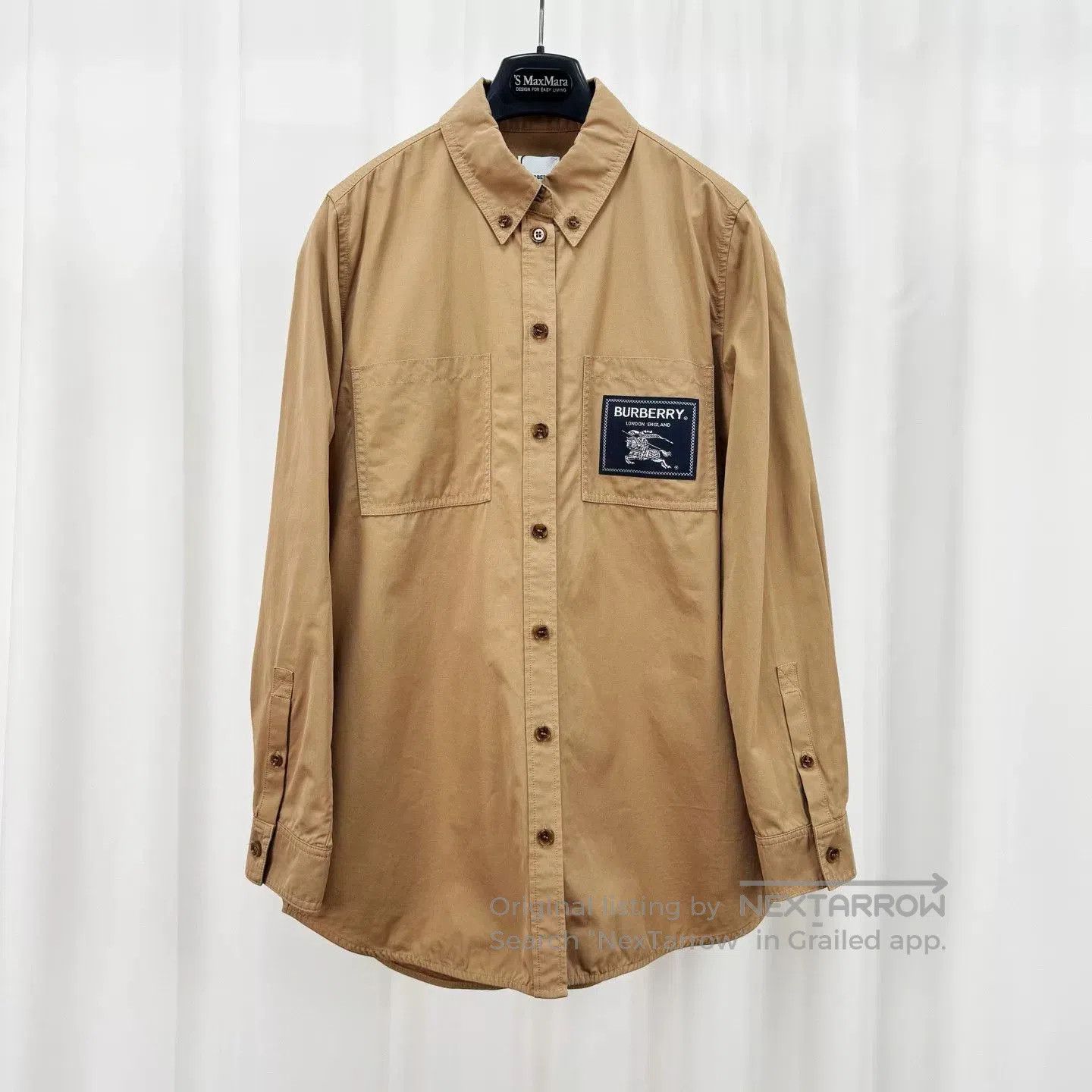 Burberry burberry khaki shirt with logo. Size US M / EU 48-50 / 2 - 1 Thumbnail