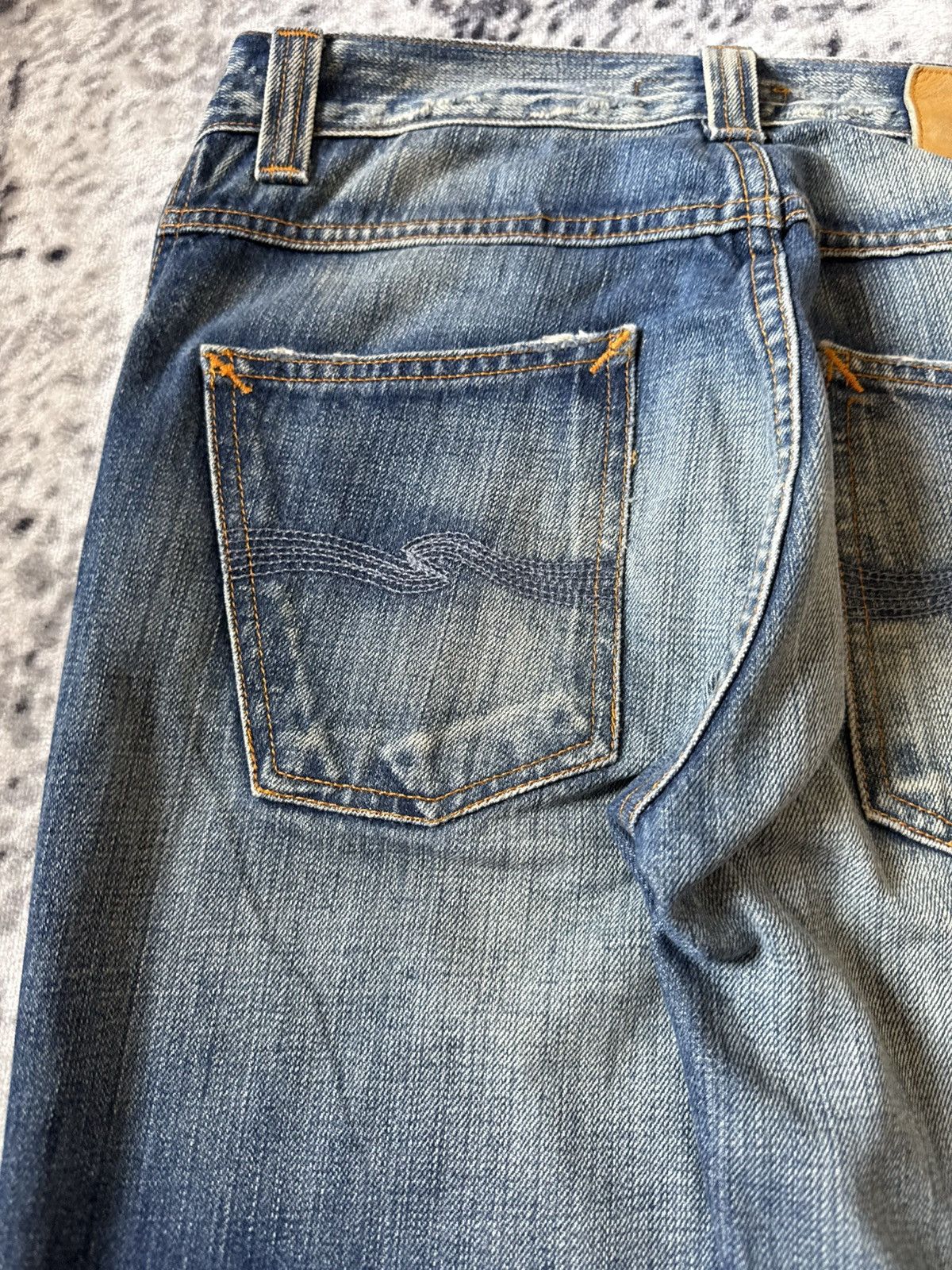 Nudie Jeans Vintage Nudie Low Slim Jim Indigo Thread Jeans Size US 30 / EU 46 - 11 Thumbnail