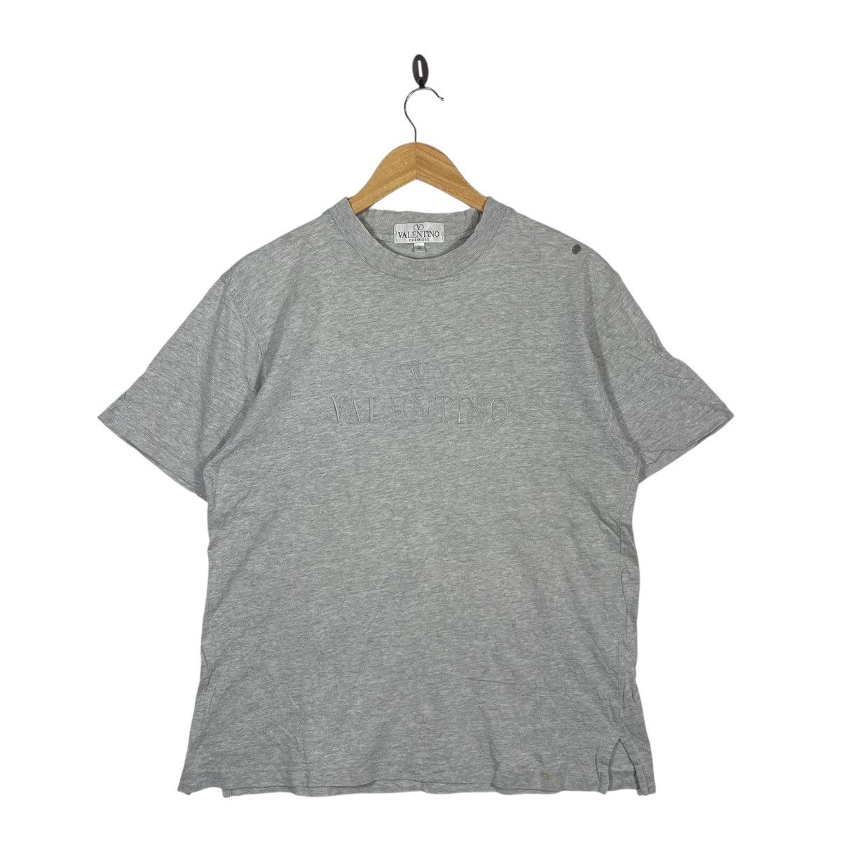 Valentino Valentino Chemises Embroidered Logo T-Shirt Grey Minimalist Size US S / EU 44-46 / 1 - 1 Thumbnail