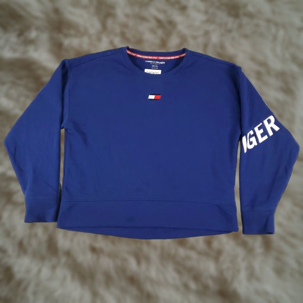 Tommy Hilfiger Tommy Hilfiger Pullover Sweater Womens Small Blue Long Sleeve Crew Neck Cotton Size S / US 4 / IT 40 - 1 Thumbnail