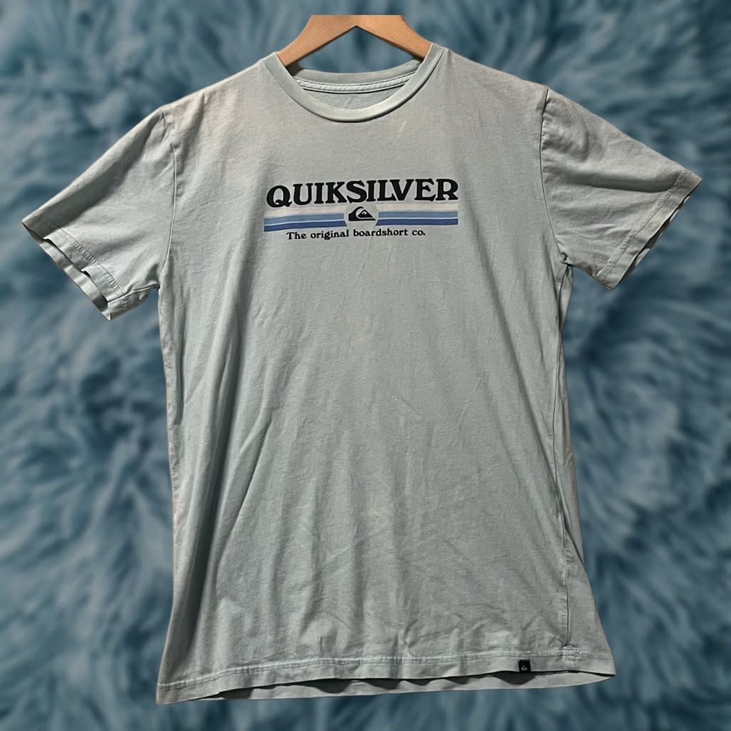 Quiksilver Quiksilver T-Shirt Men's XL Light Green Regular Graphic Tee Ocean Hawaiian Classic Breathable Lightweight Short Sleeve Crew Neck Button Pocket Cotton Size US XL / EU 56 / 4 - 1 Thumbnail