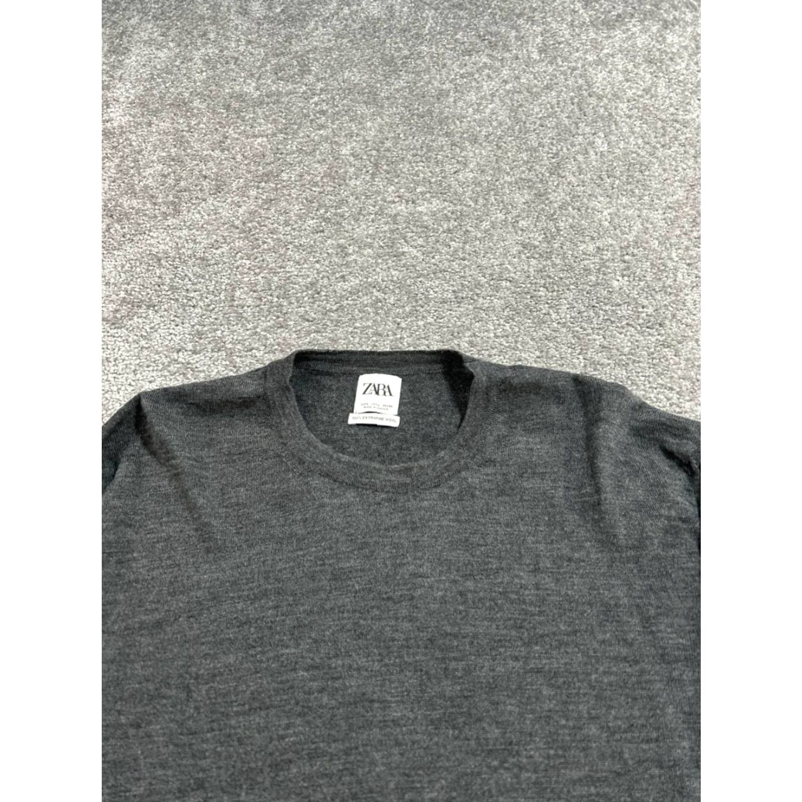 Zara Zara Mens Large Gray Wool Knit Pullover Sweater Size US L / EU 52-54 / 3 - 2 Thumbnail