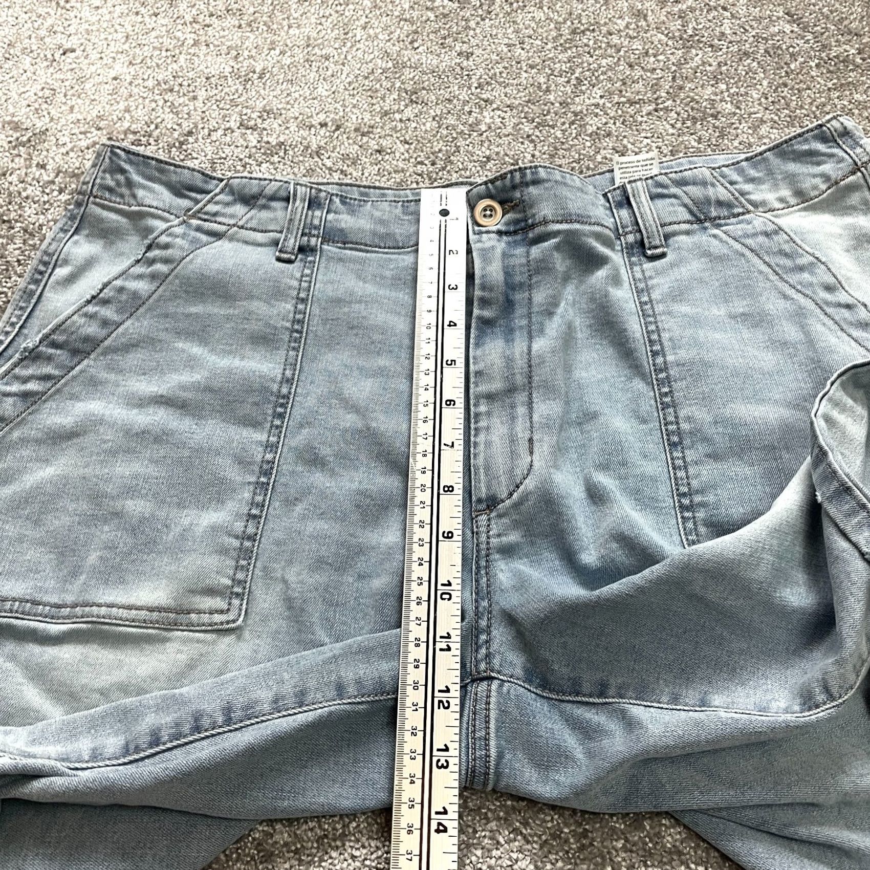 Vintage Time and Tru Jean Shorts Womens 18 Blue Denim High Rise Stretch Slash Button Size 40" / US 18 - 3 Thumbnail